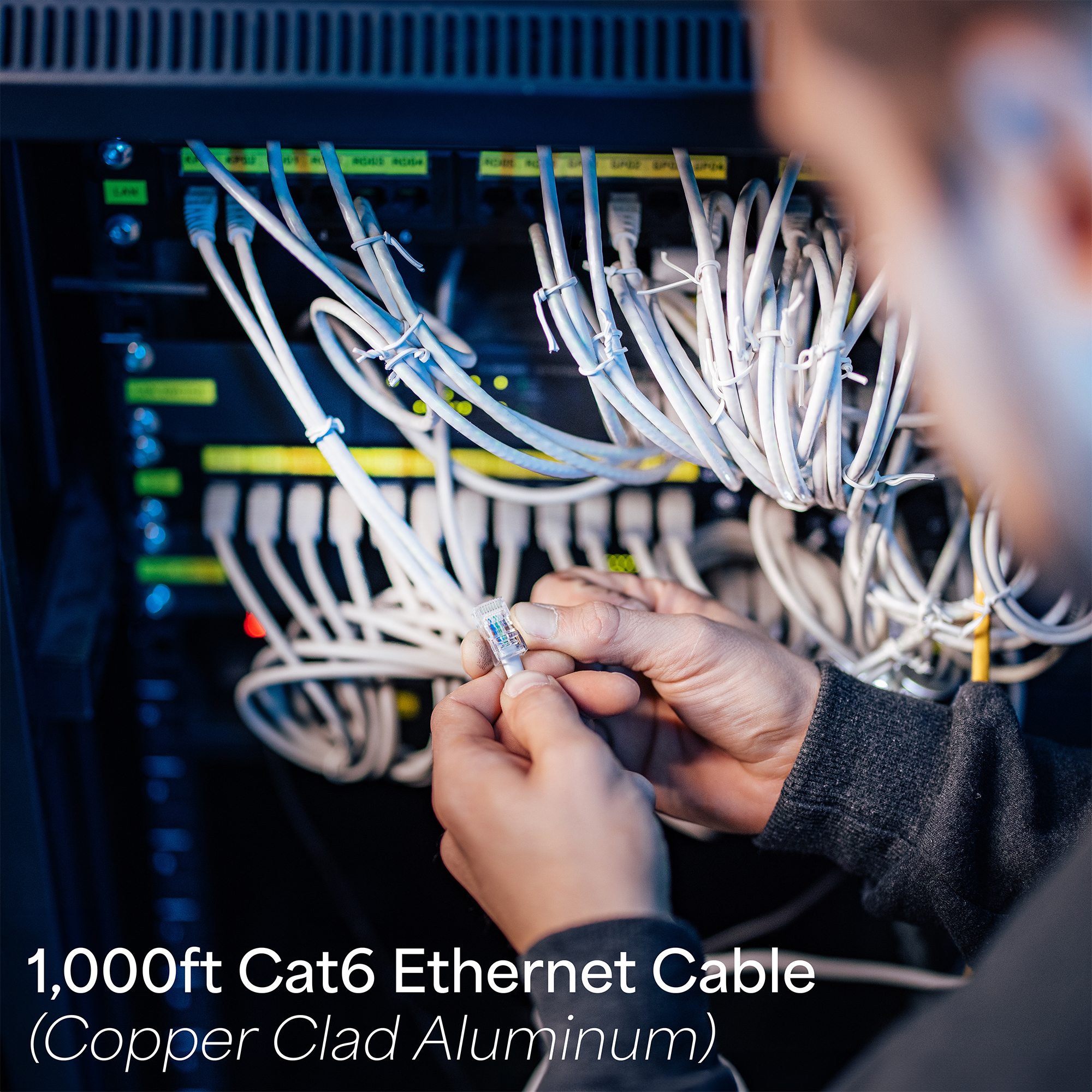 VIVO 1,000ft bulk Cat6 LAN Network Ethernet Cable / Wire UTP Cat-6 White 1000 ft Image 3