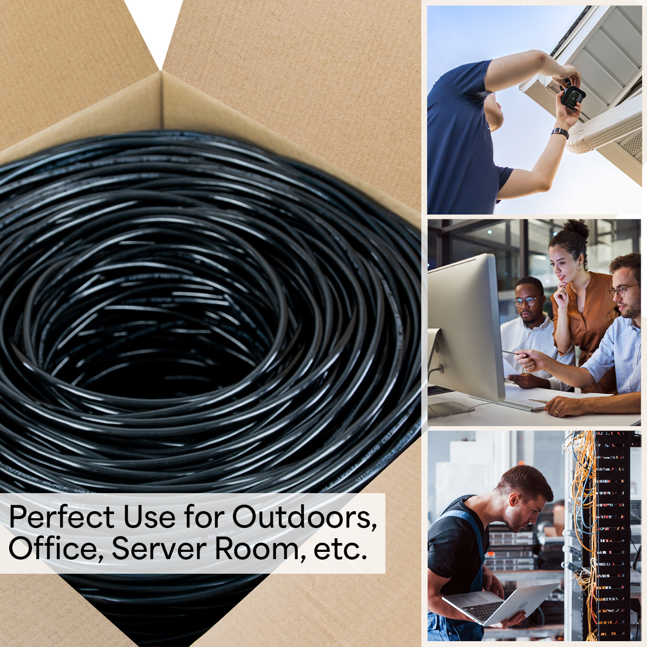 VIVO 250ft Cat6 LAN Network Ethernet Cable Wire Cat-6 Waterproof Outdoor Burial Image 5