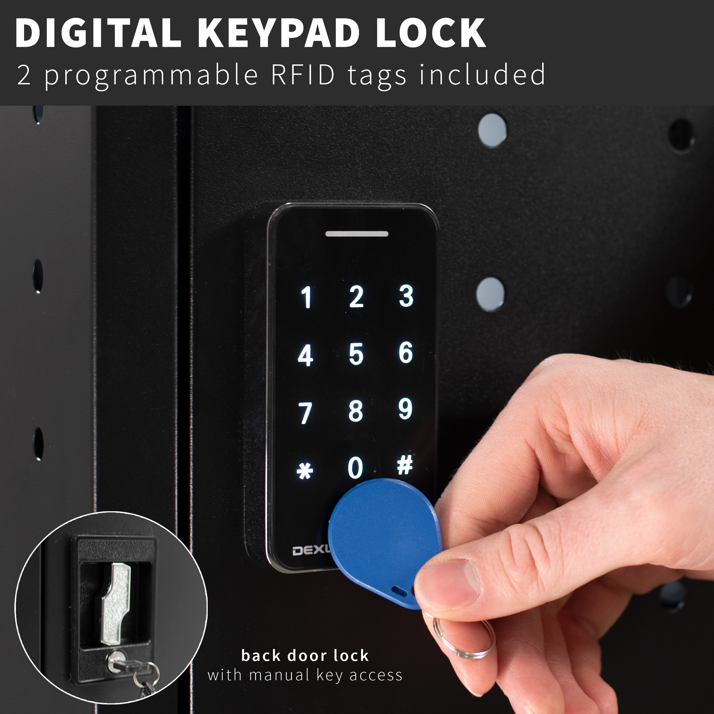 VIVO Black 30-Bay Laptop and Tablet Charging Station Cart With Keypad Lock Image 4