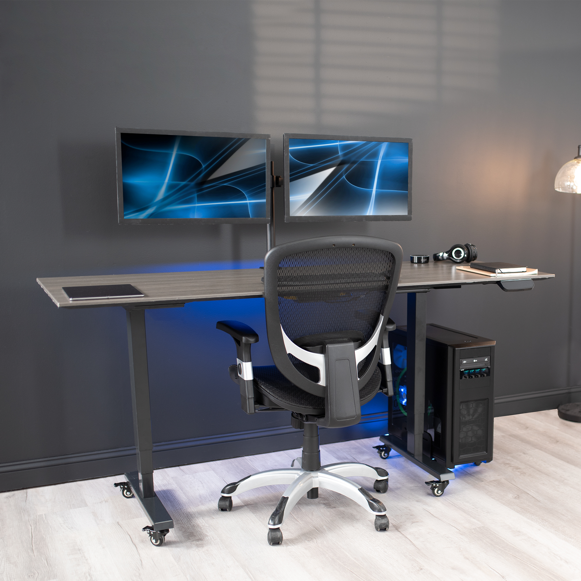 VIVO Black Computer Large Desktop ATX Case, CPU Rolling Stand, Adjustable Cart Image 7