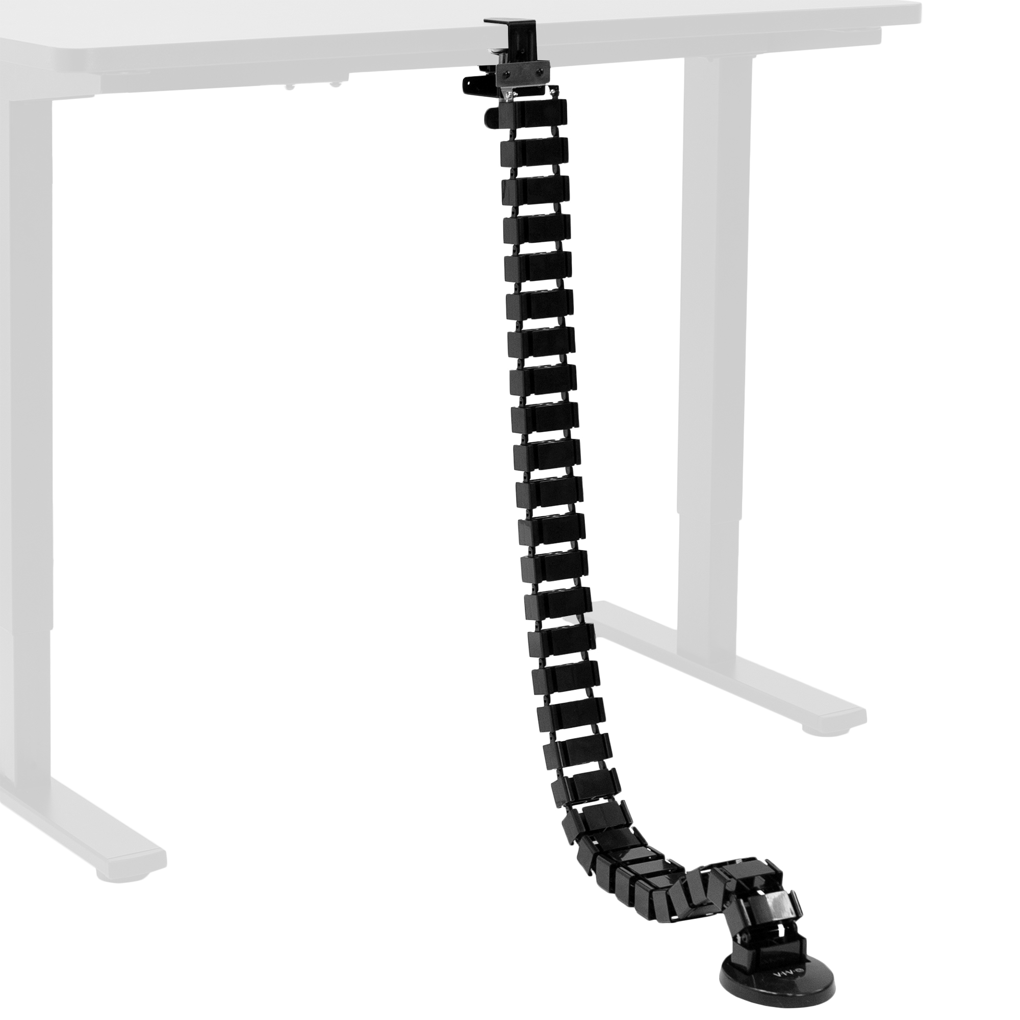 VIVO Clamp-on Vertebrae Cable Management Kit, Desk Quad Entry Wire Organizer Image 1