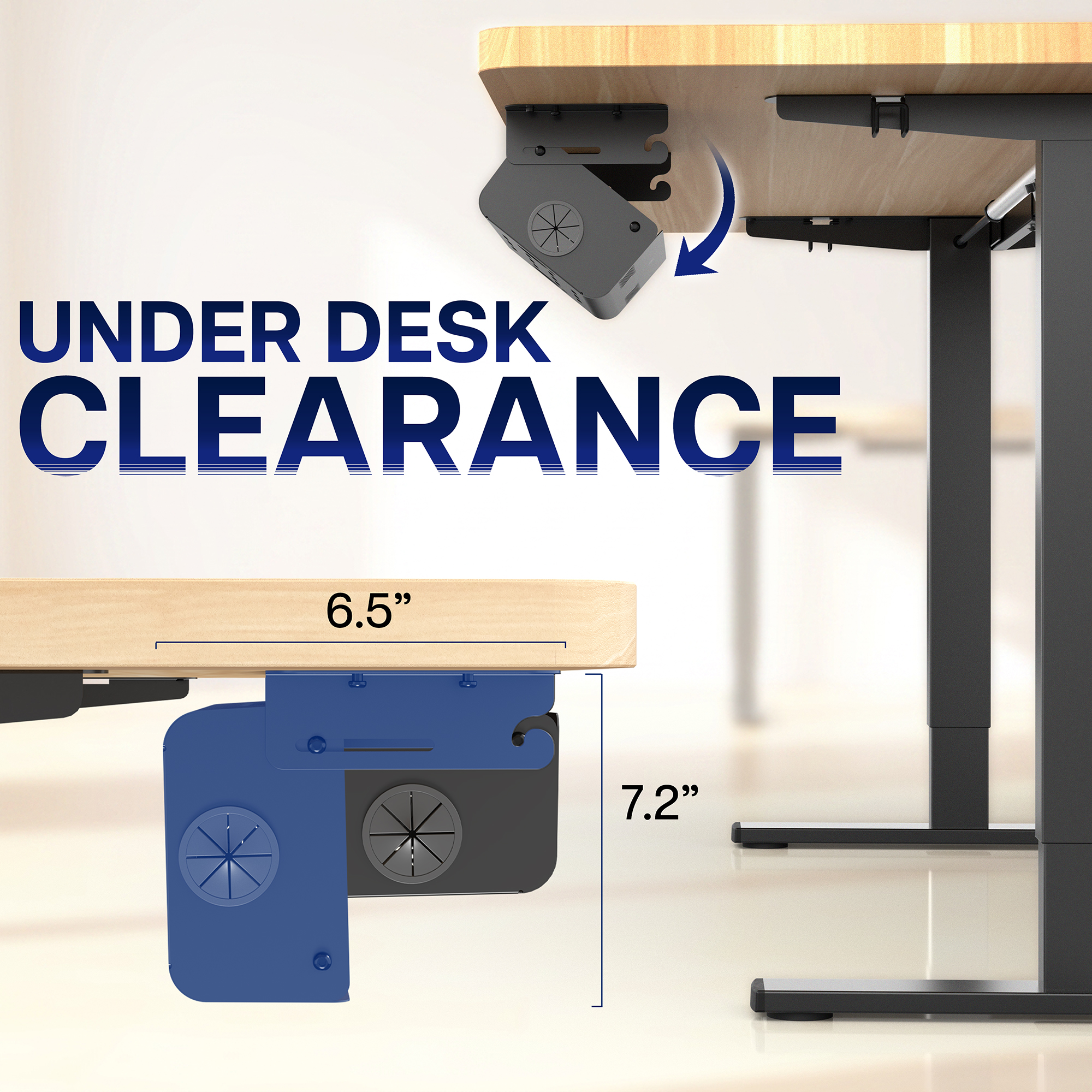 VIVO 35" Screw-On Under-Desk Cable Management Box, Flip-Open Lid, Holds 11lbs Image 7