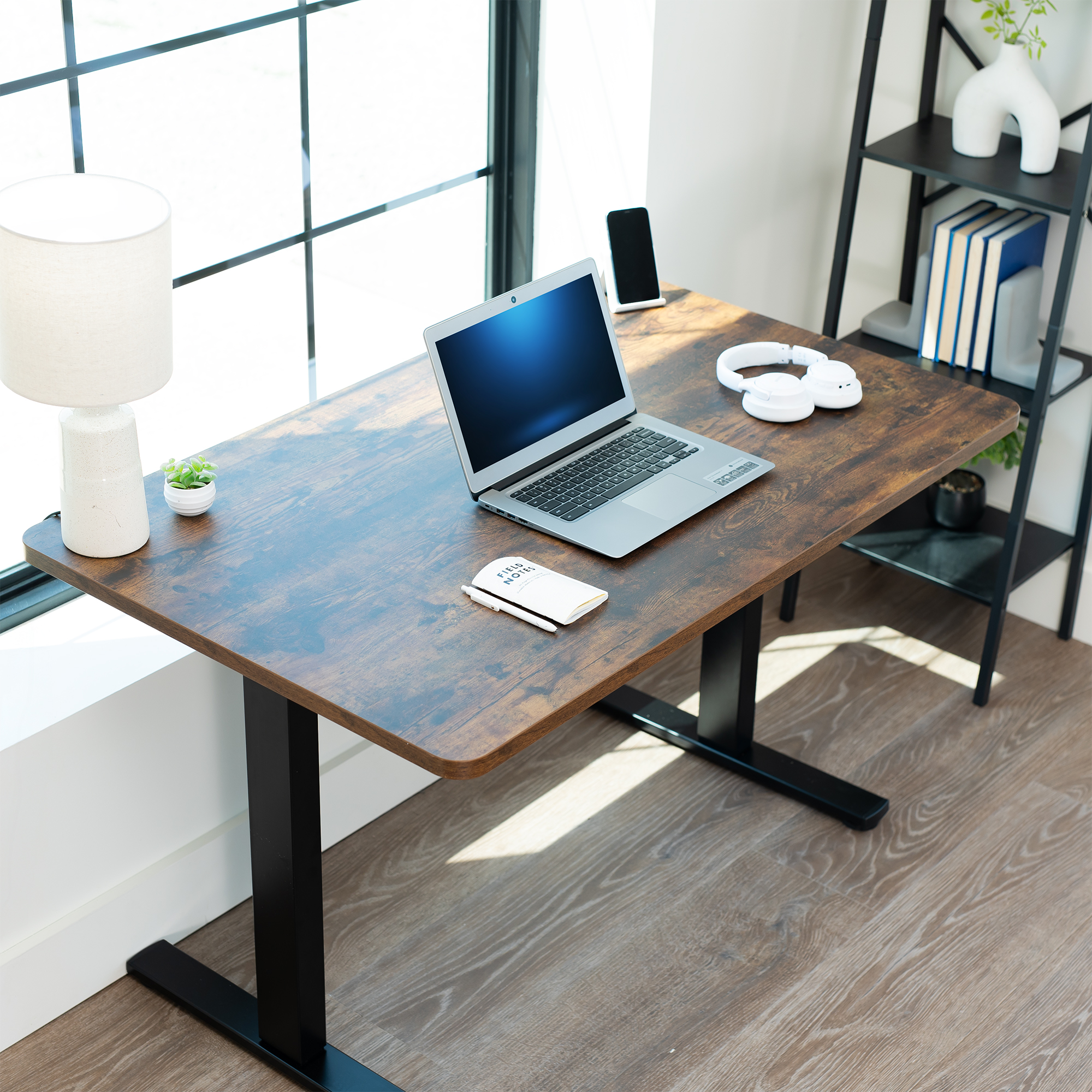 VIVO Rustic Vintage Brown 48x30 inch Universal Tabletop for Sit Stand Desk Frame Image 9