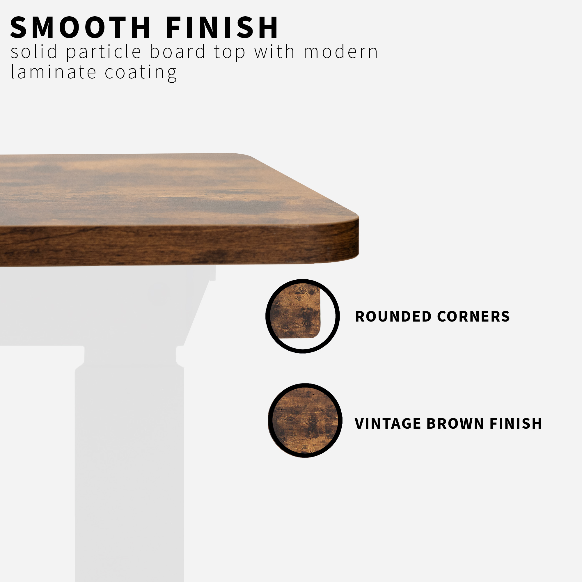 VIVO Black Rustic Vintage Brown 71x30 inch Table Top for Sit Stand Desk Frames Image 6
