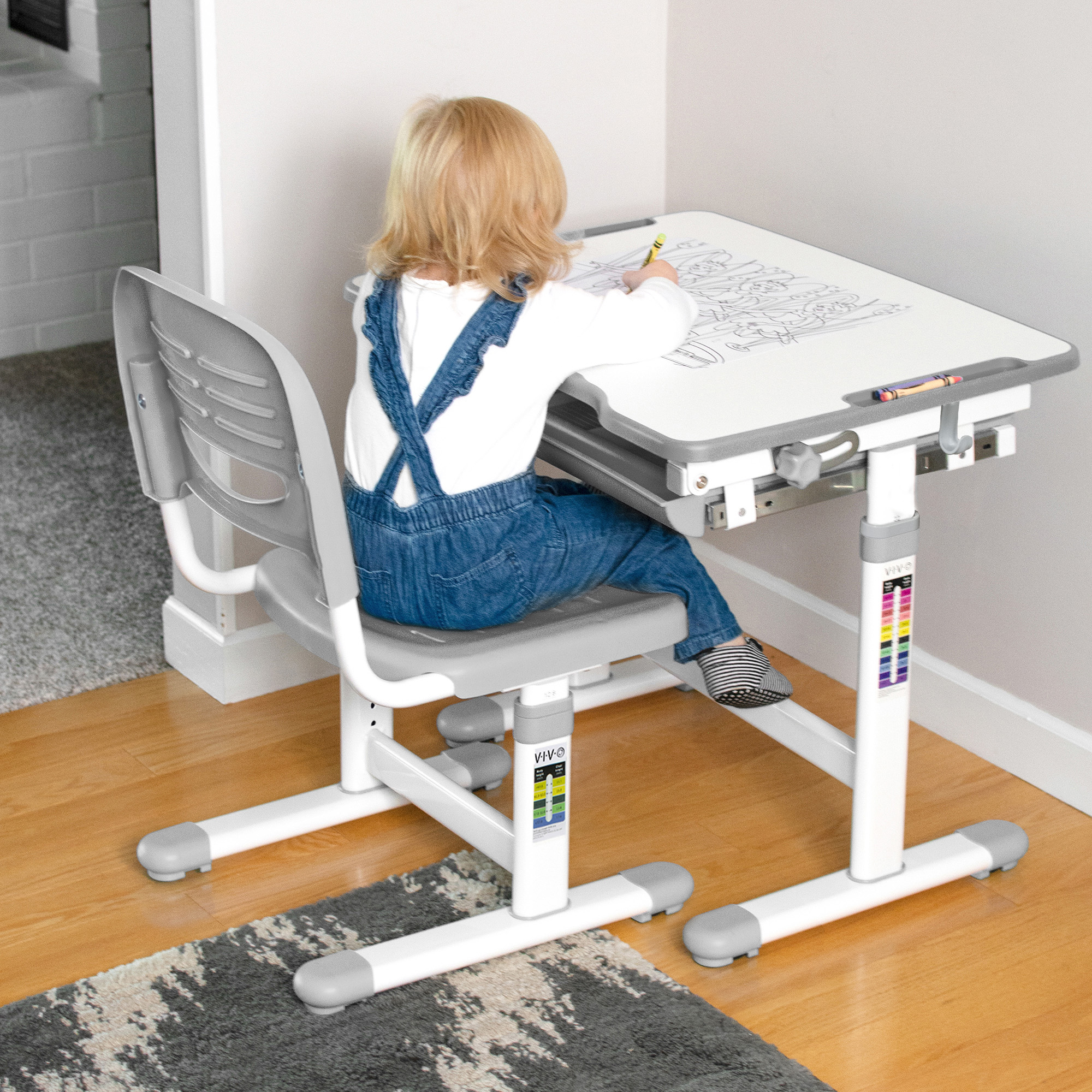 VIVO Gray Universal Height Adjustable Children's Desk Chair (Chair Only) Image 4
