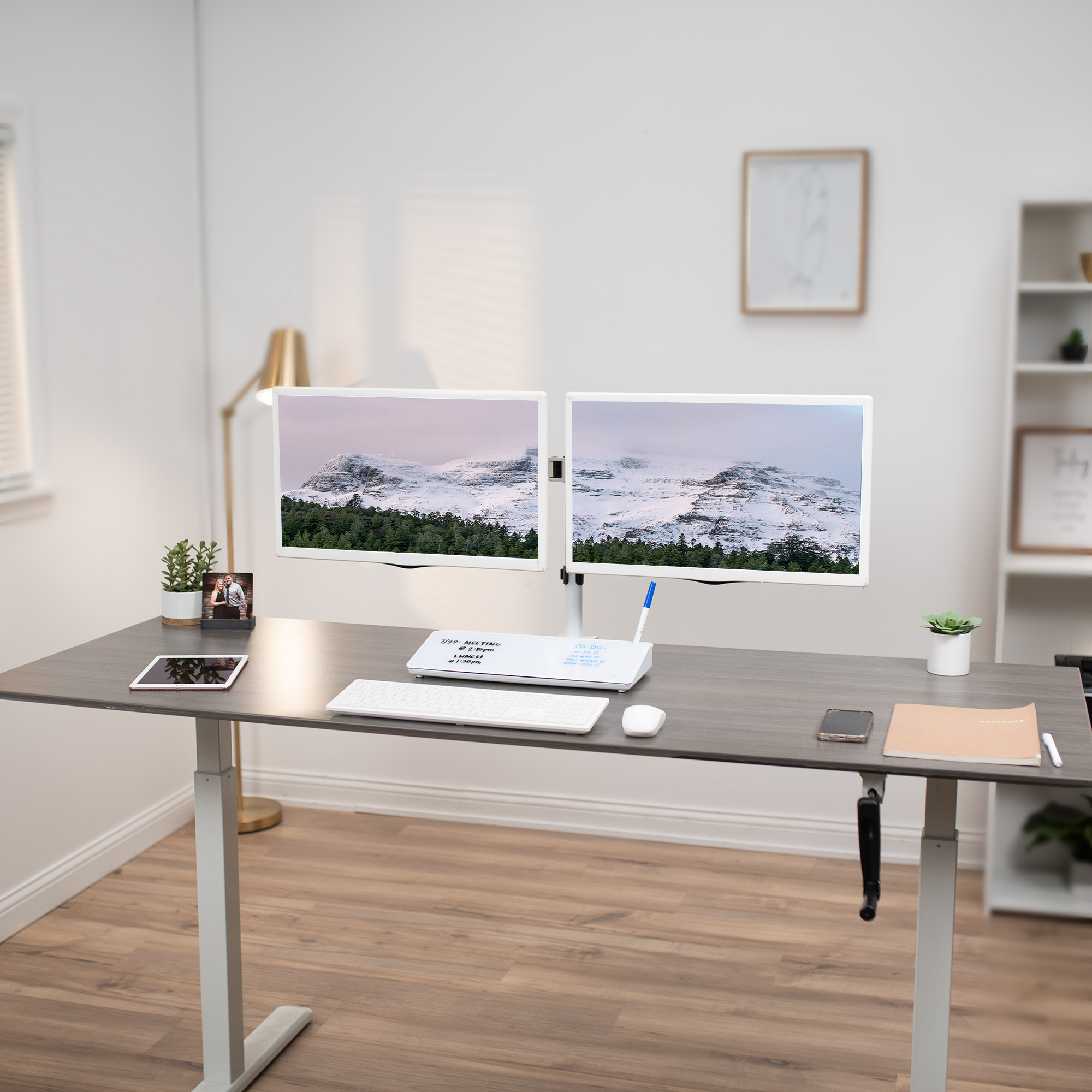 VIVO Desktop Dry Erase Board with Hidden Storage, 16" x 7" Glass Whiteboard Image 8