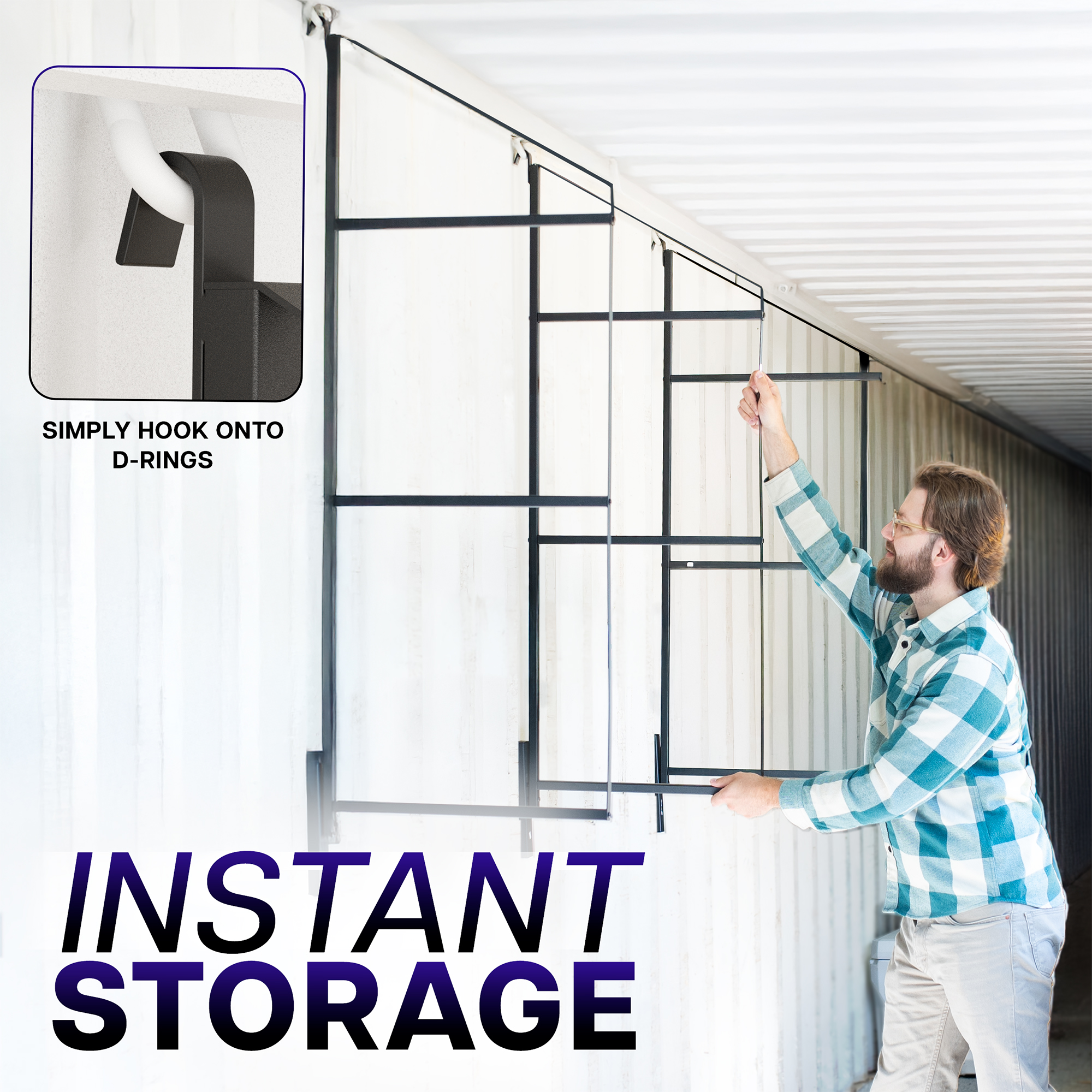 Life Finds Black 3 Tier Shipping Container Shelving Brackets, 4 Pack Image 4
