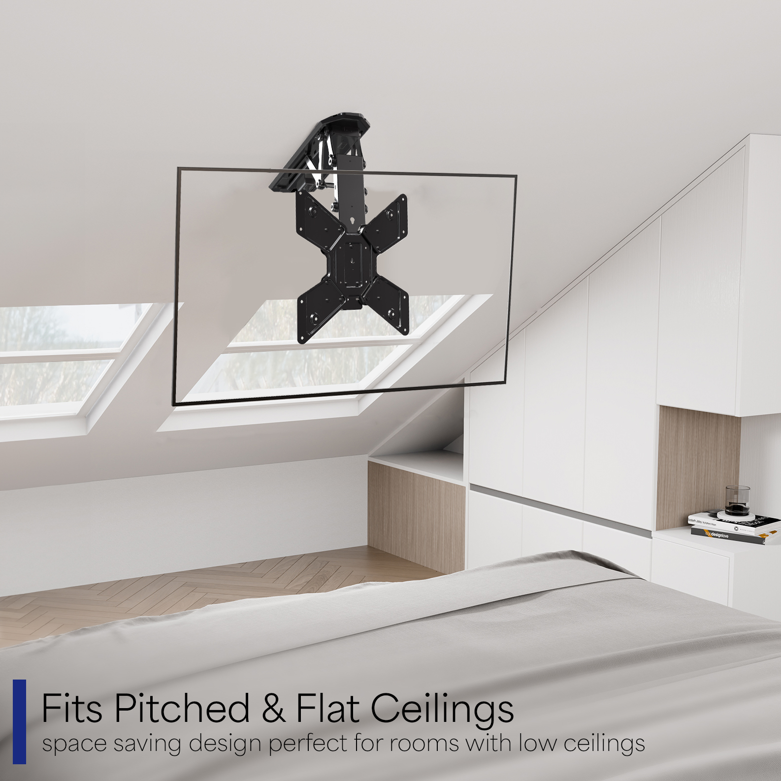 USED Electric Motorized Flip Down Pitched Roof Ceiling TV Mount for 23" to 55" Image 3