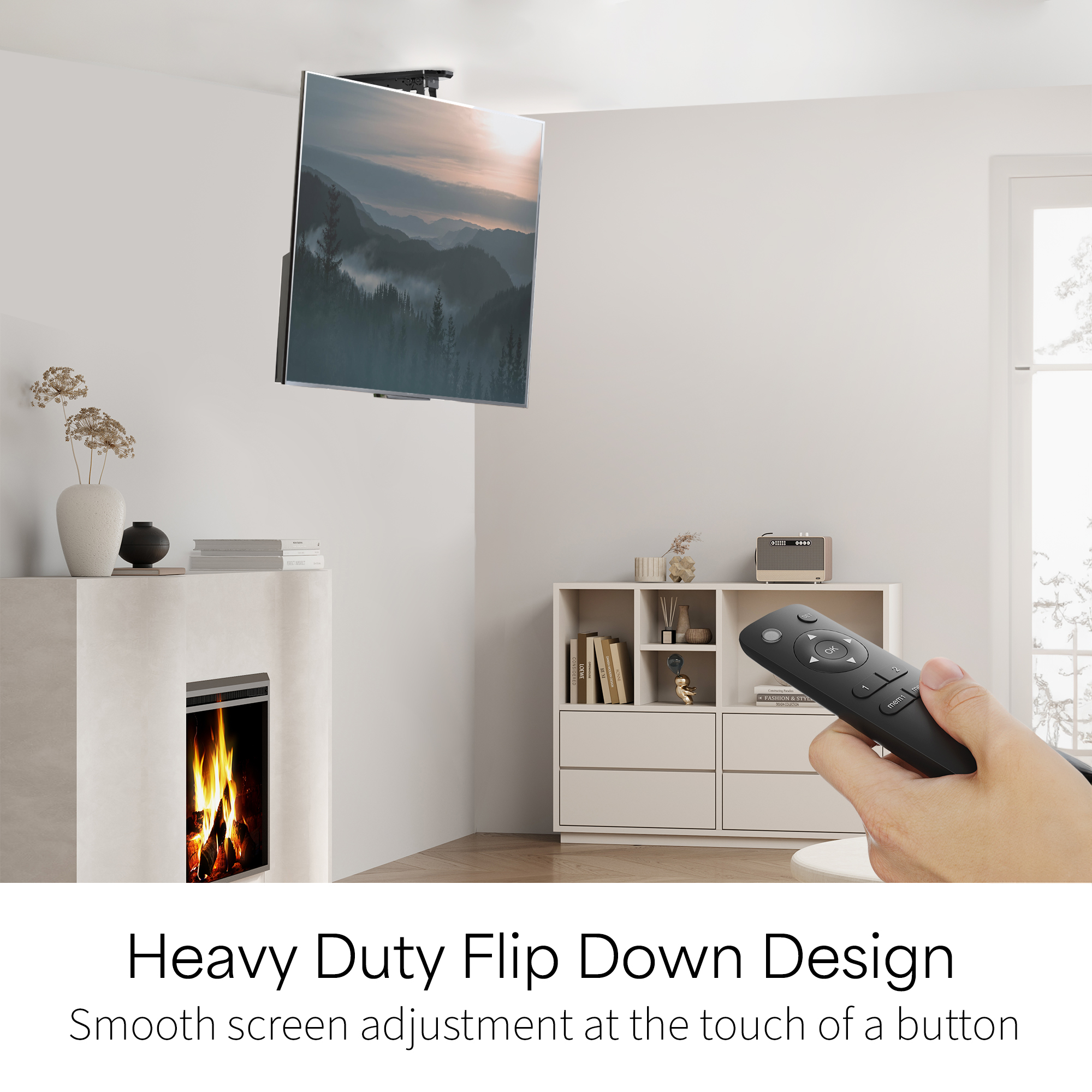 USED Electric Motorized Flip Down Pitched Roof Ceiling TV Mount for 23" to 55" Image 7