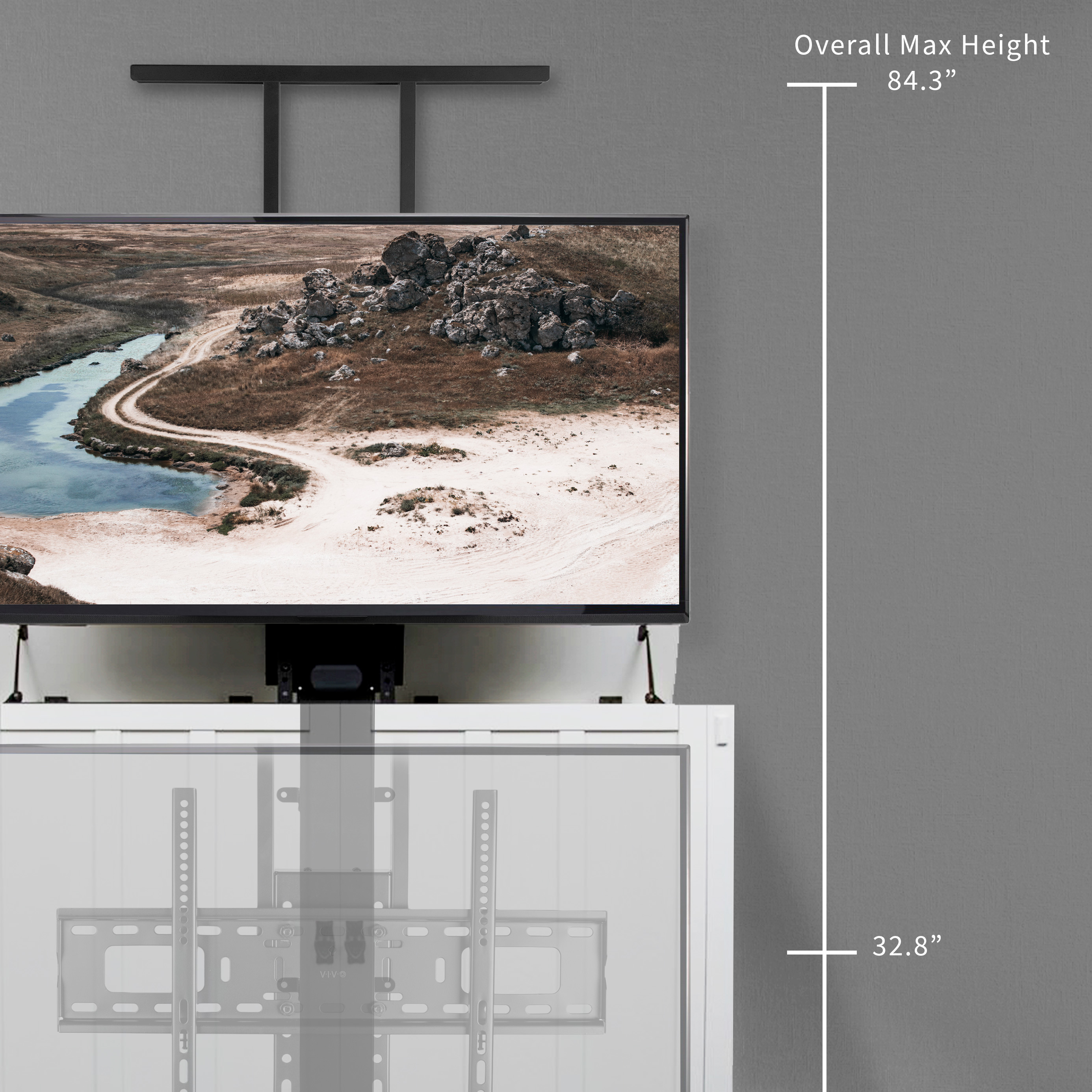 VIVO TV Motorized Vertical Stand Lifts up to 77" Screen, Height Adjustable Mount Image 4