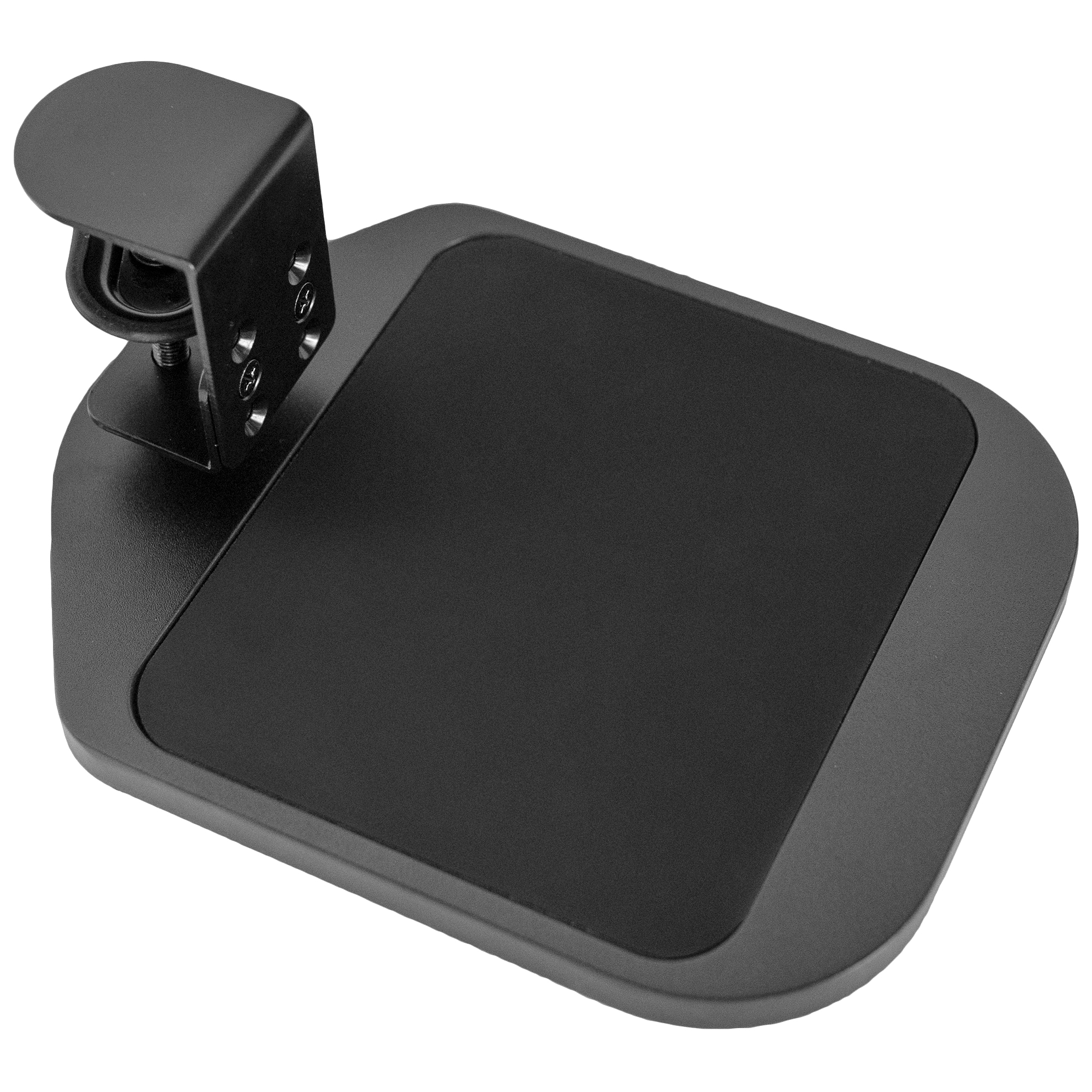 VIVO Black Wooden Rotating Clamp-on Adjustable Computer Mouse Pad, Device Holder Image 1