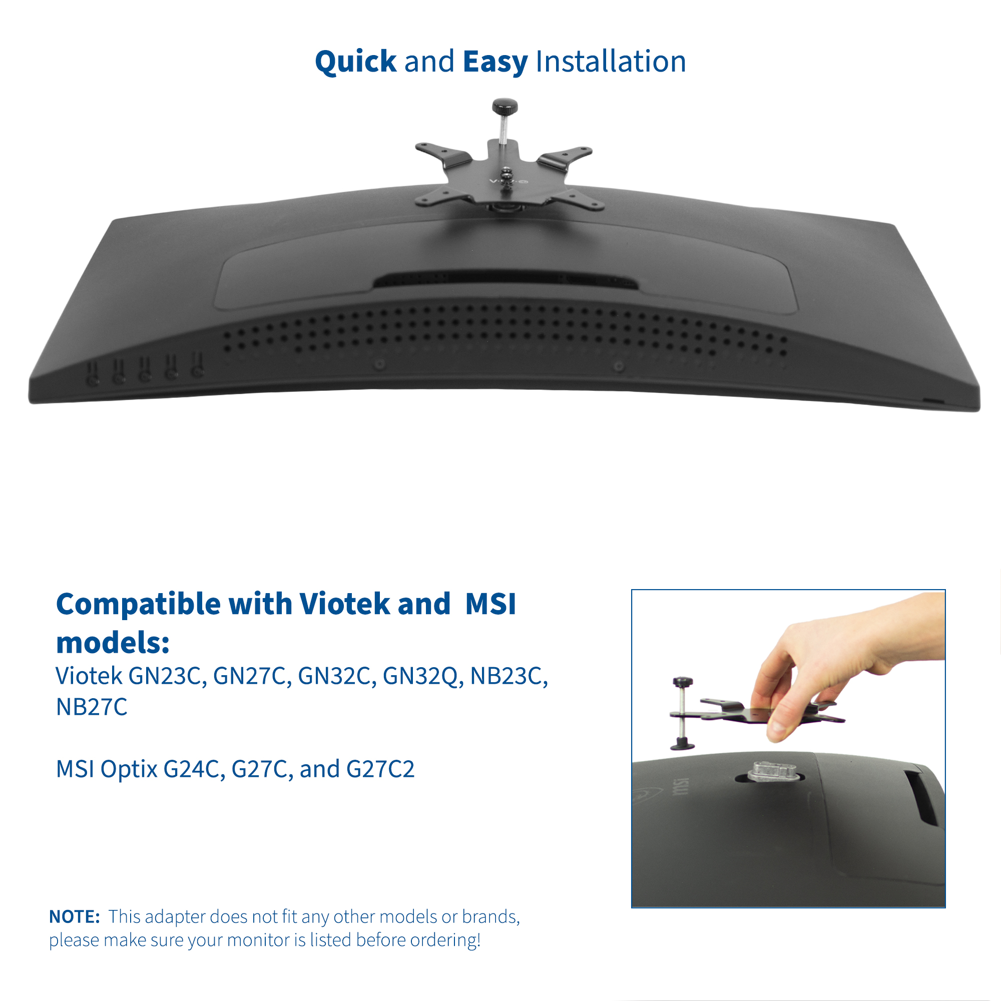 VIVO VESA Adapter Plate Bracket Designed for Compatible Viotek and MSI Monitors Image 3