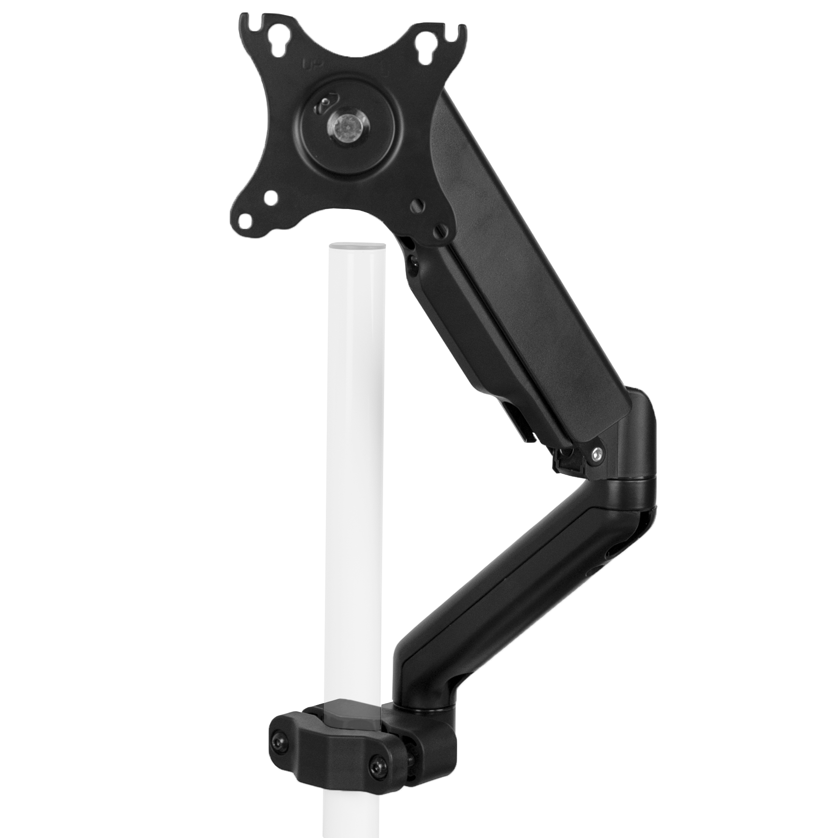 VIVO Universal Pneumatic Pole Mount Monitor Arm, Fits 17" to 32" Screens Image 1