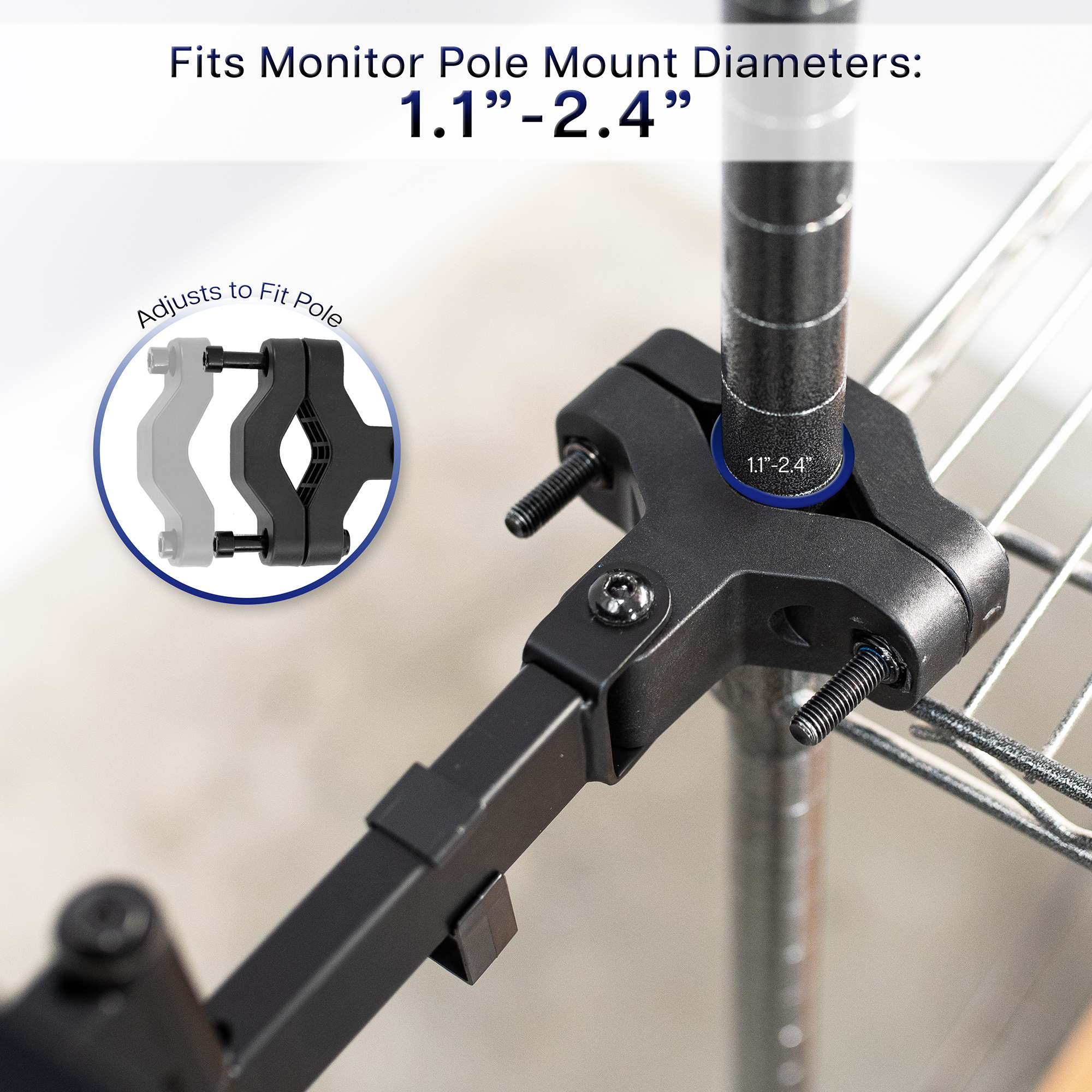 VIVO Steel Universal Full Motion Pole Mount, 26 Inch Keyboard and Mouse Tray Image 3