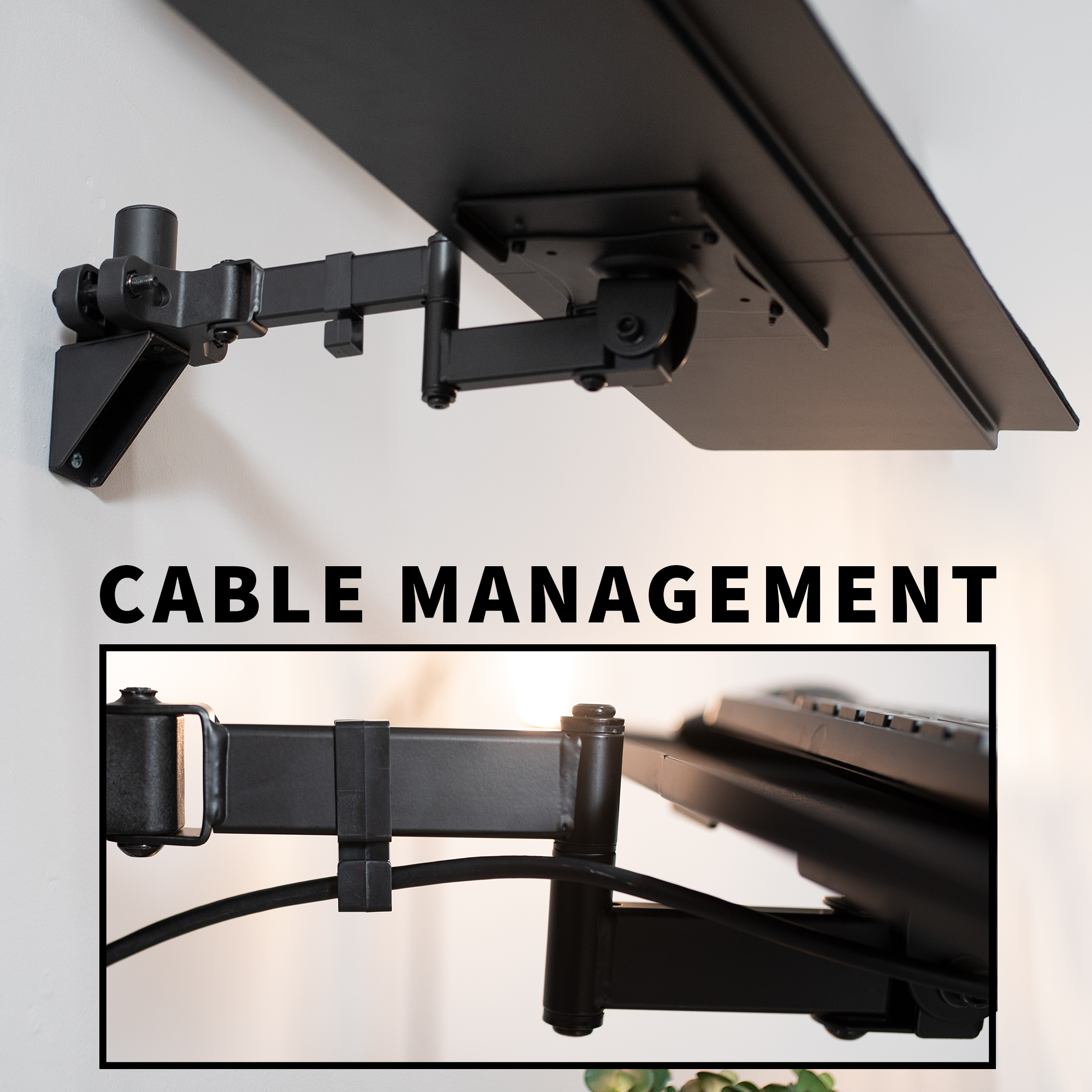VIVO Steel Universal Full Motion Pole Mount, 26 Inch Keyboard and Mouse Tray Image 6