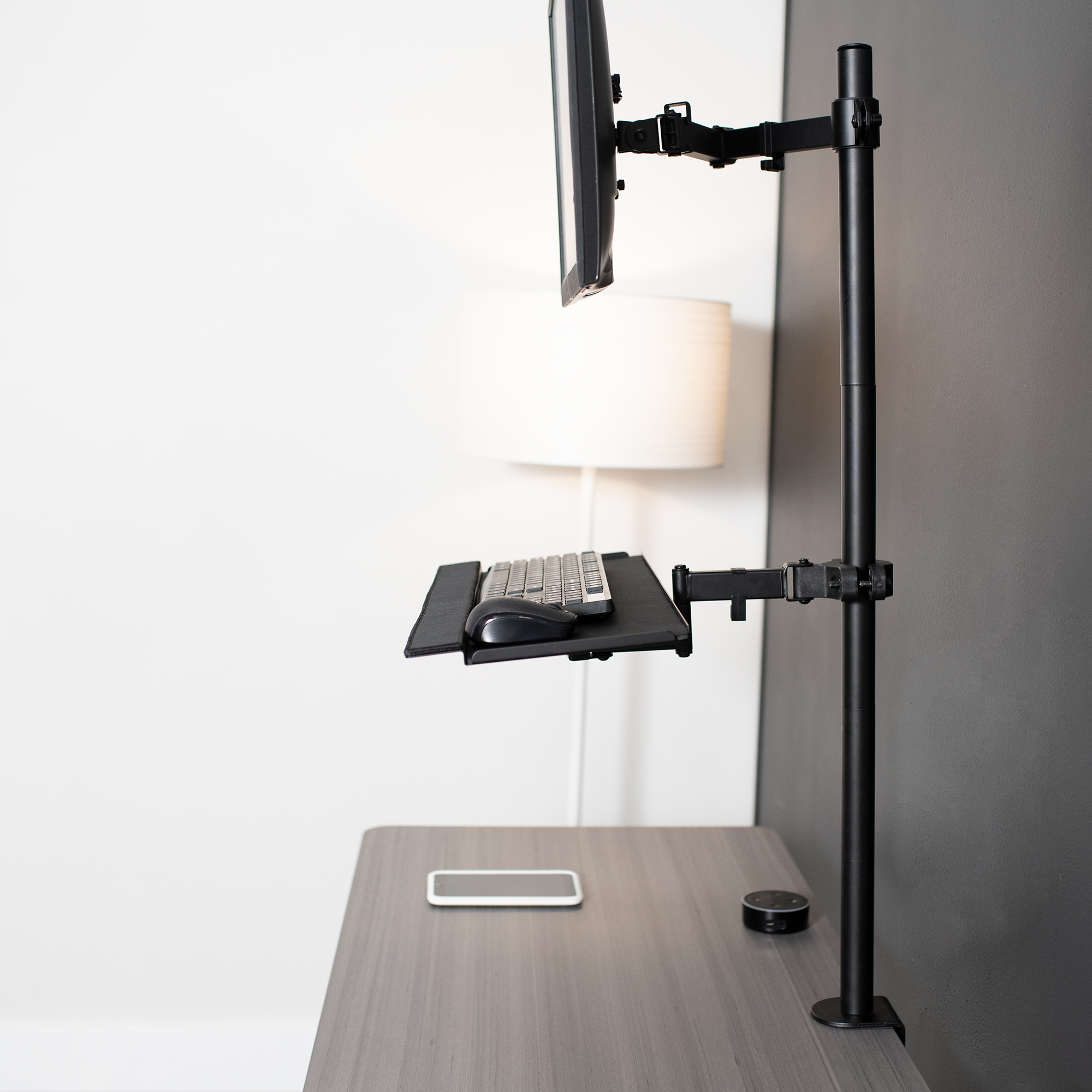 VIVO Steel Universal Full Motion Pole Mount, 26 Inch Keyboard and Mouse Tray Image 7