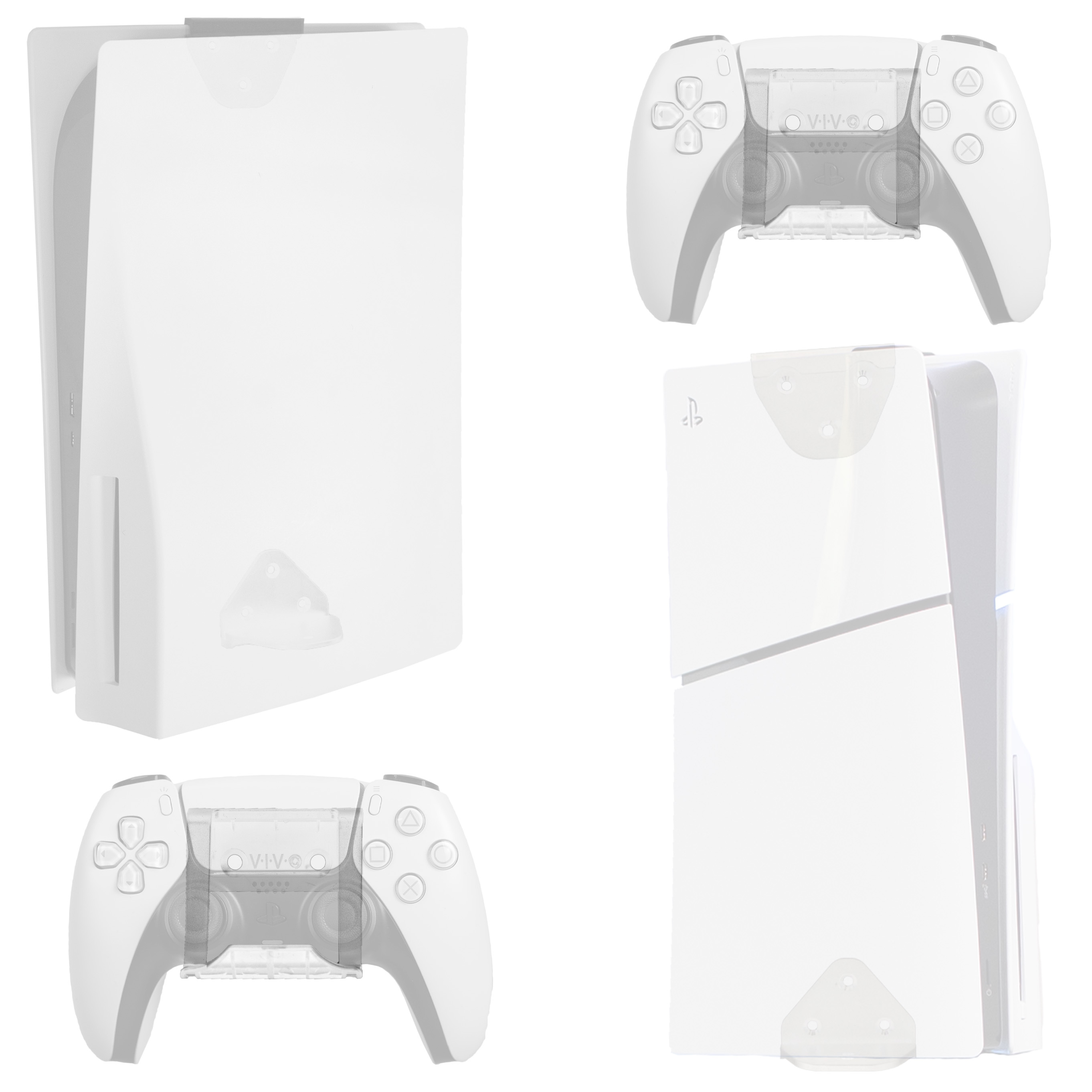VIVO White Wall & Under Desk Mount Designed for PS5 & PS5 Slim Console Image 1