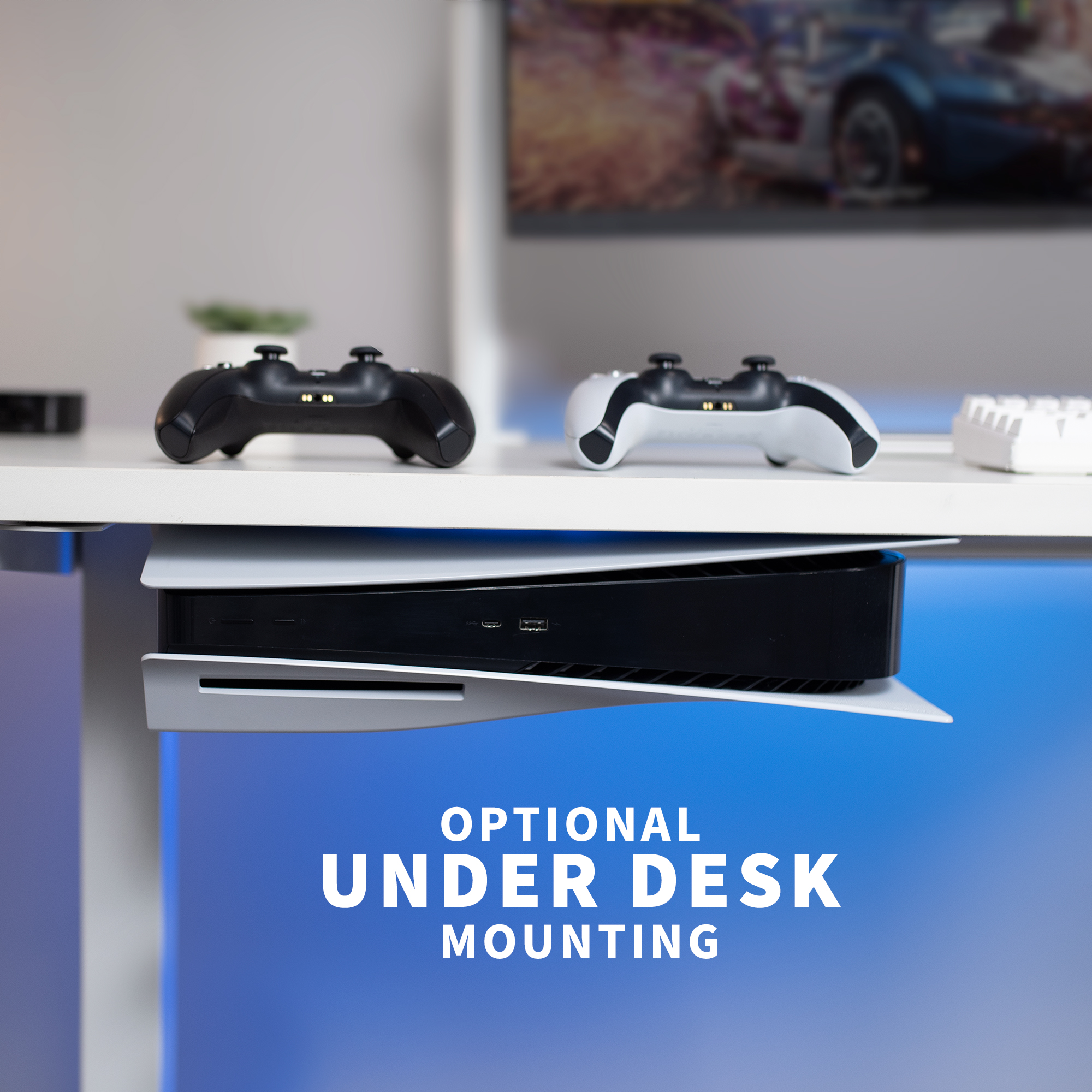 VIVO White Wall & Under Desk Mount Designed for PS5 & PS5 Slim Console Image 3