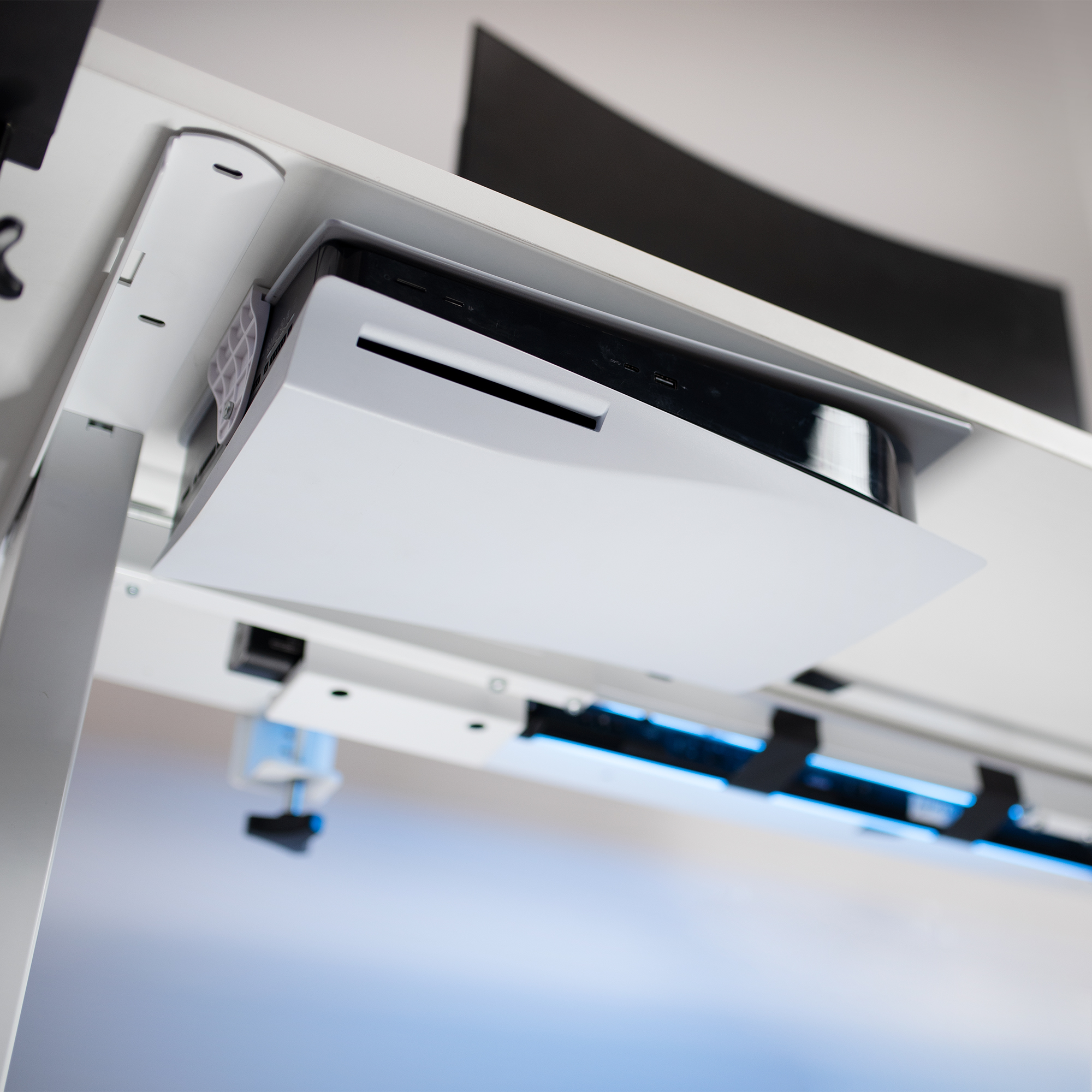 VIVO White Wall & Under Desk Mount Designed for PS5 & PS5 Slim Console Image 7