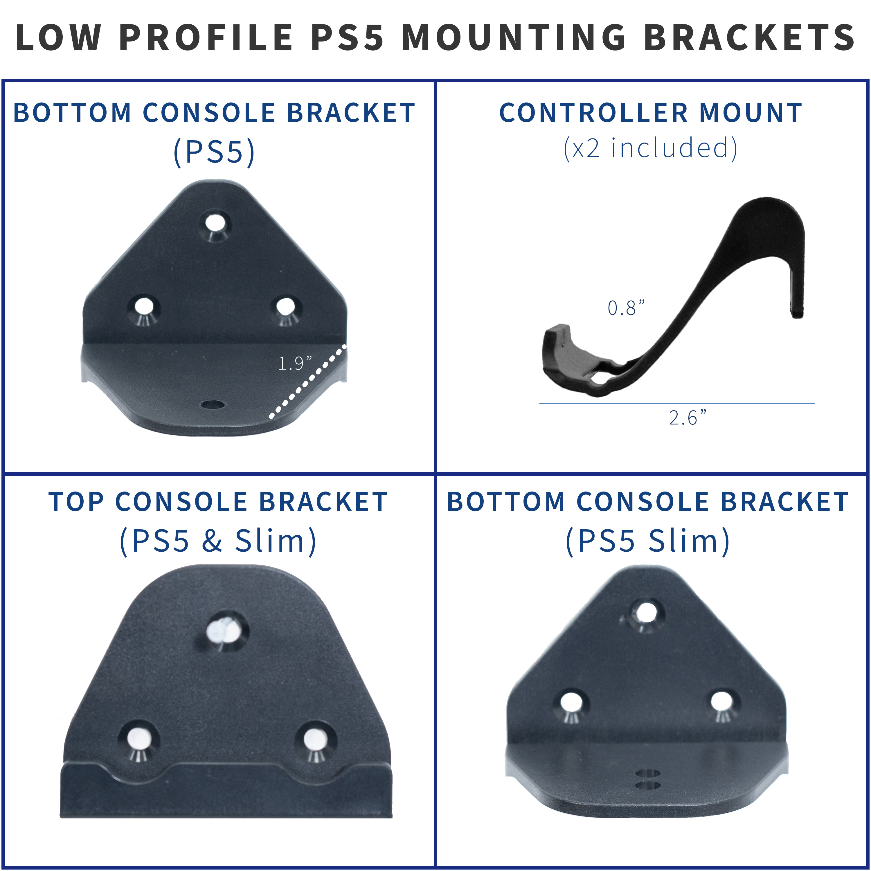 VIVO Wall and Under Desk Mount Designed for PS5 & PS5 Slim Console Image 3