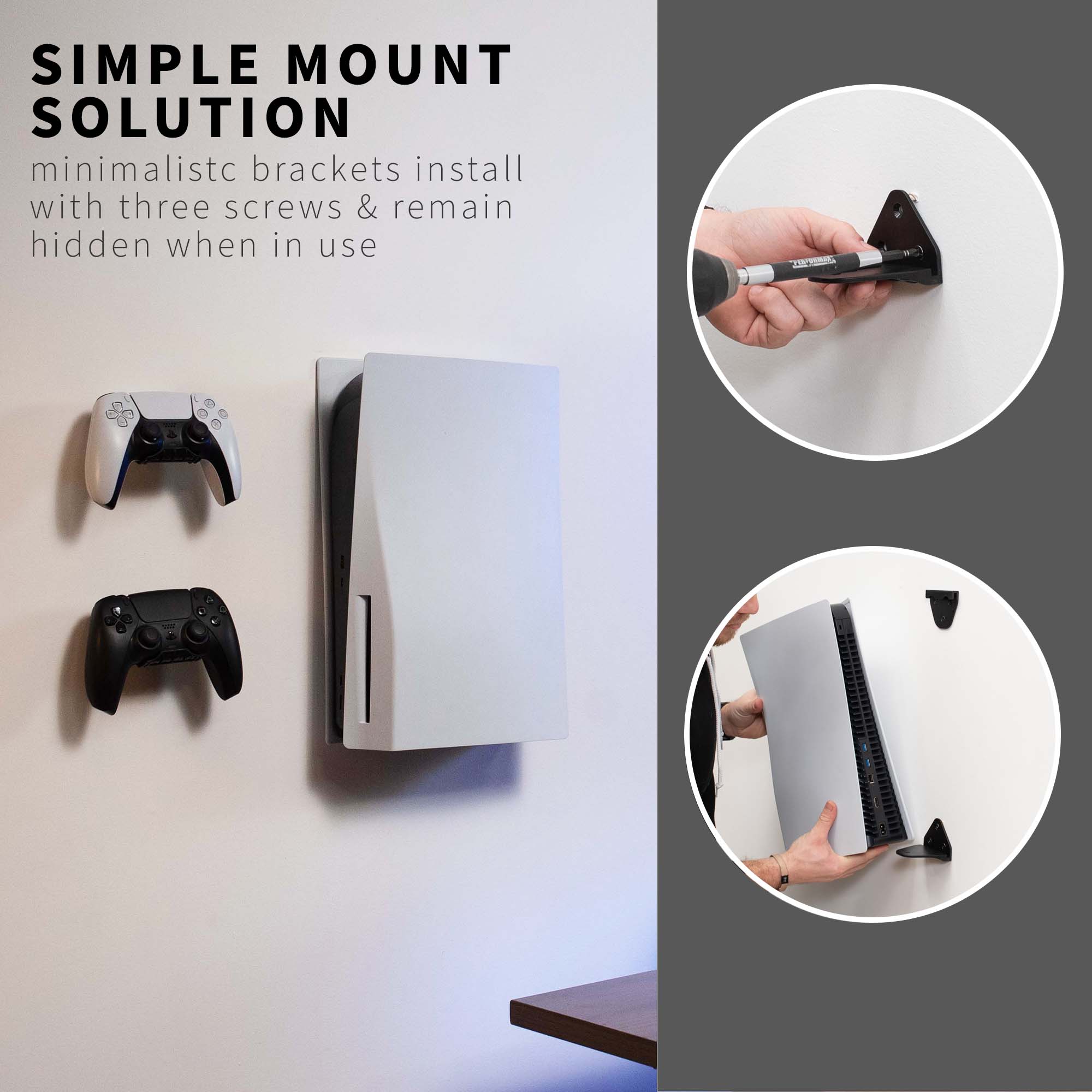 VIVO Wall and Under Desk Mount Designed for PS5 & PS5 Slim Console Image 6