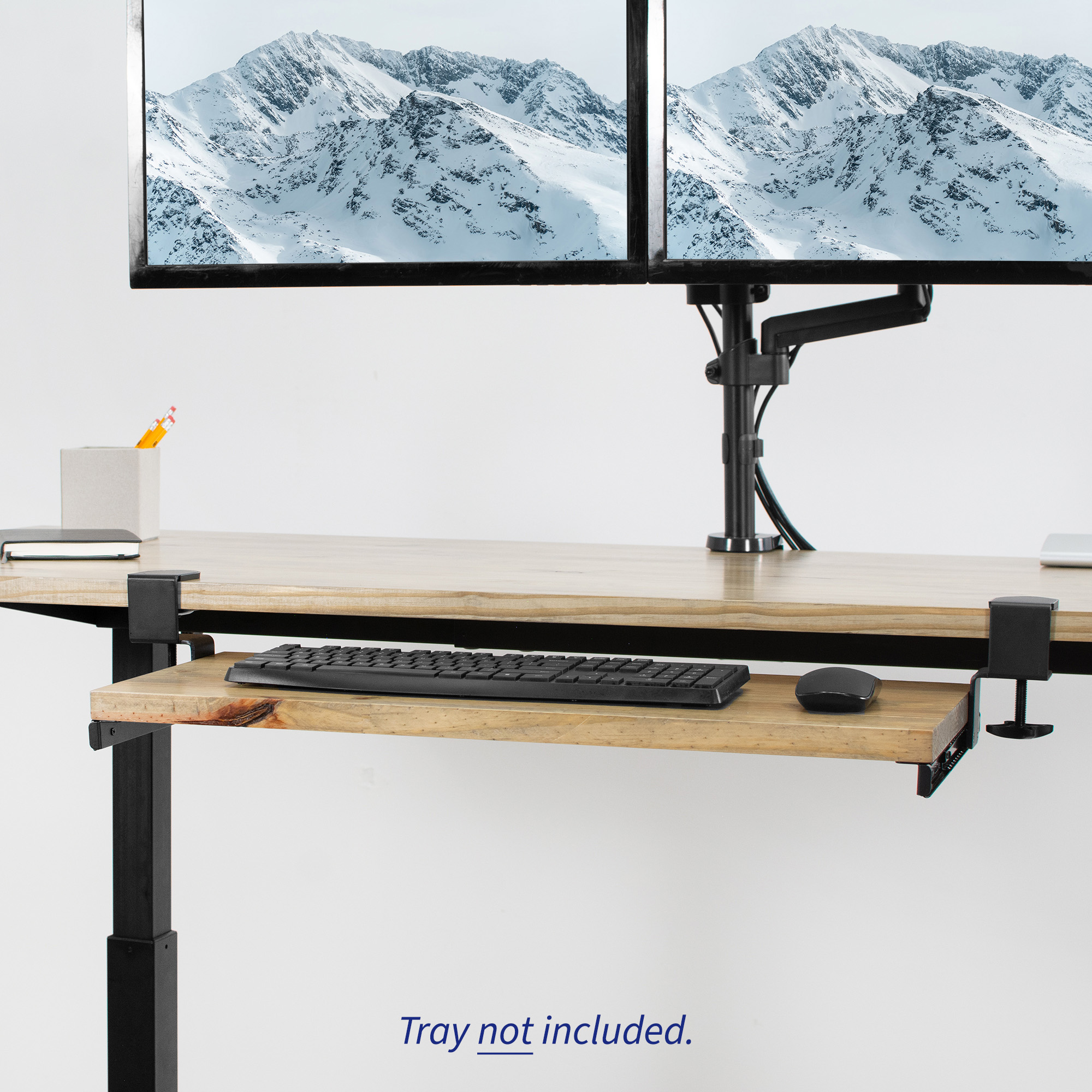 VIVO Extra Sturdy Clamps and Rails for Custom Wood Keyboard Tray - Pack of 2 Image 6