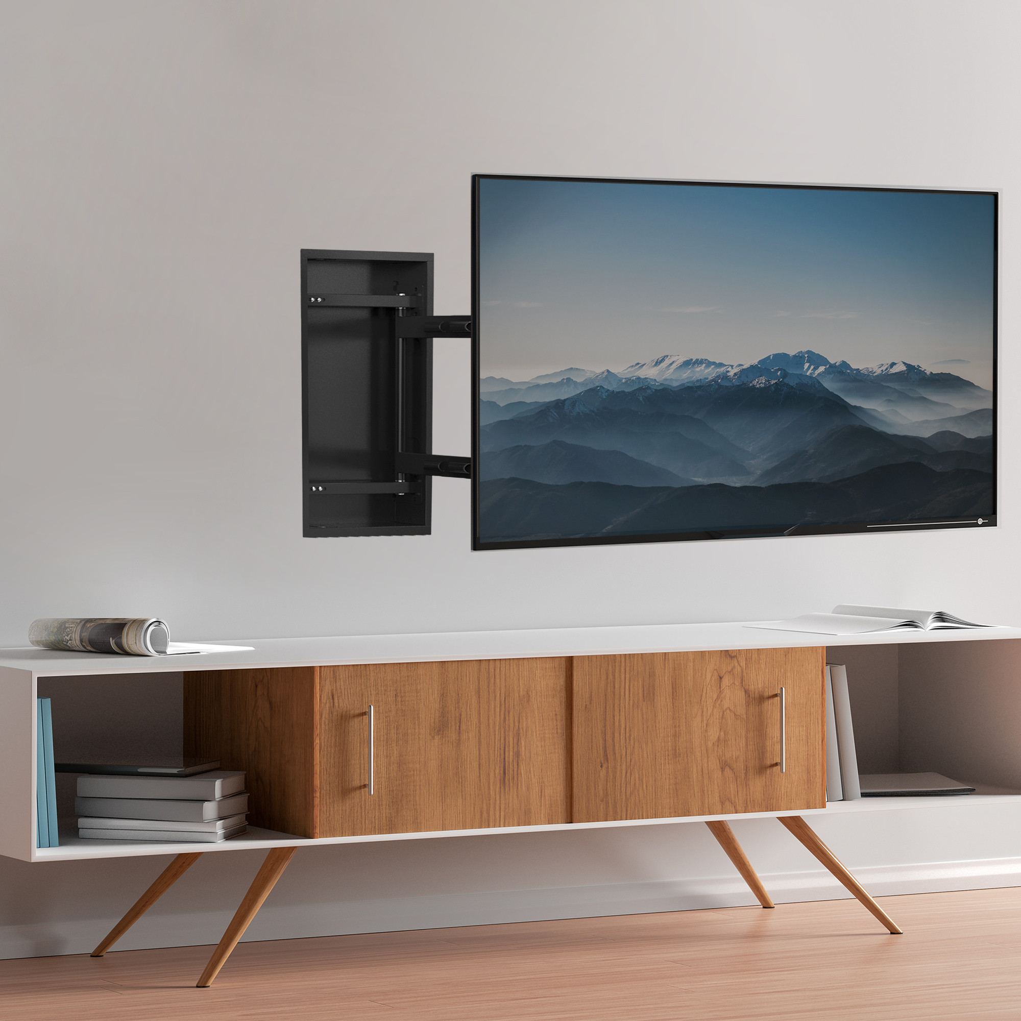 VIVO Recessed In-Wall TV Mount for up to 75" LED LCD Screens, Ultra Low Profile Image 2