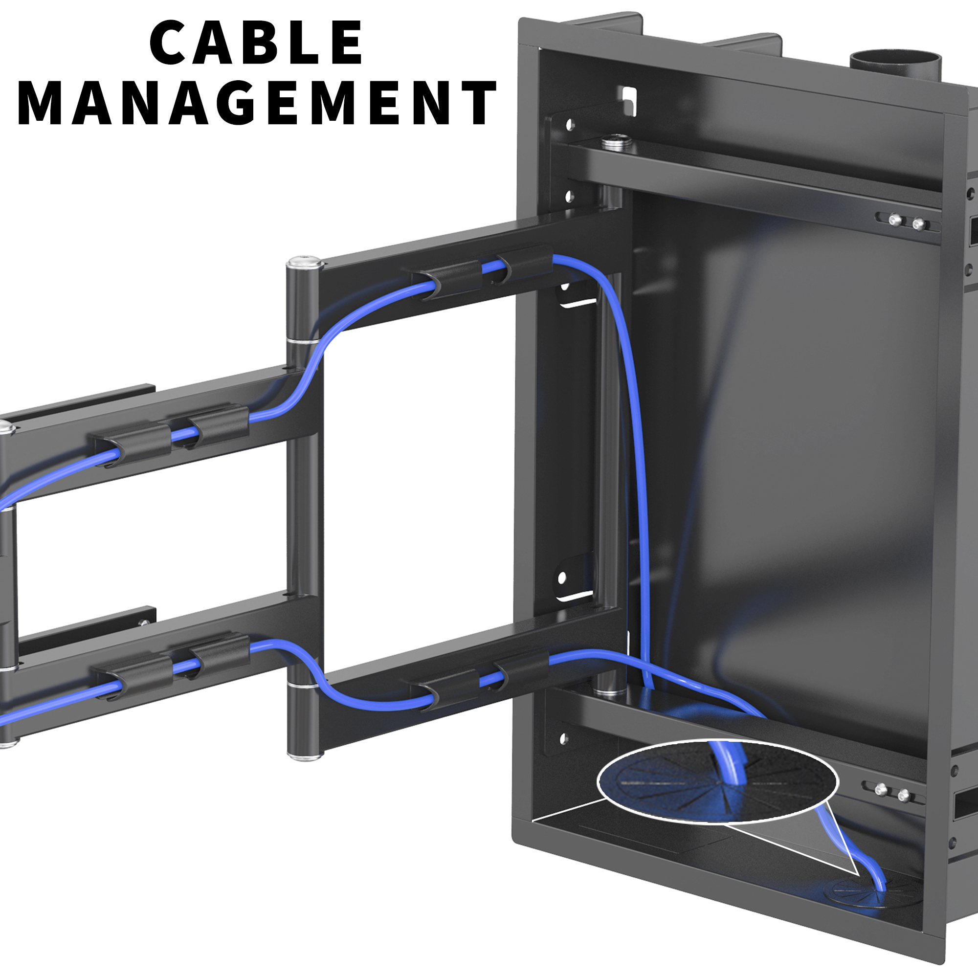VIVO Recessed In-Wall TV Mount for up to 75" LED LCD Screens, Ultra Low Profile Image 7