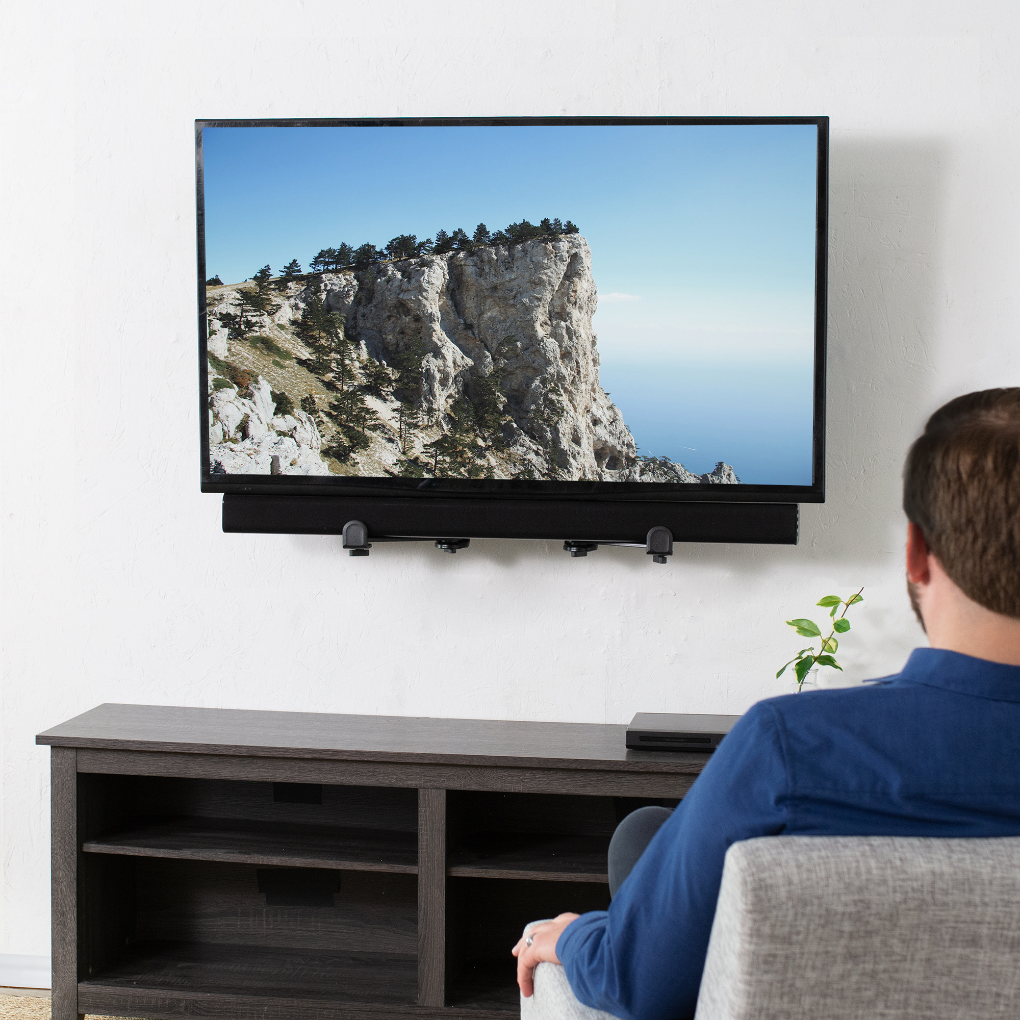 VIVO Adjustable Sound Bar Bracket Mount Above or Below Wall Mounted TV Image 4