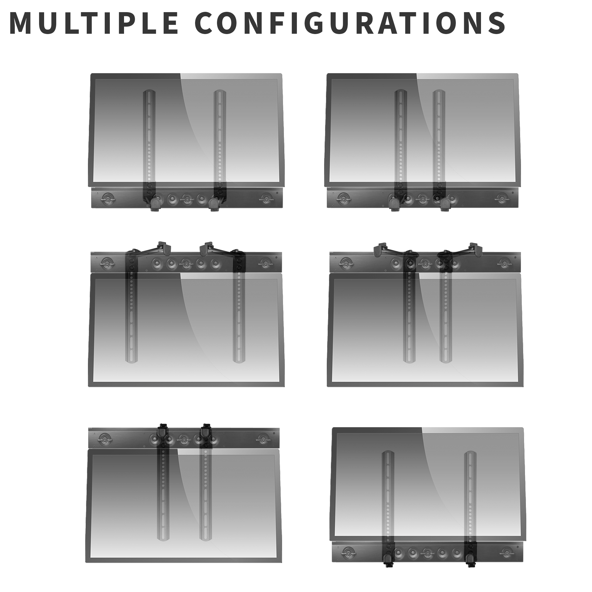 VIVO Adjustable Sound Bar Bracket Mount Above or Below Wall Mounted TV Image 7