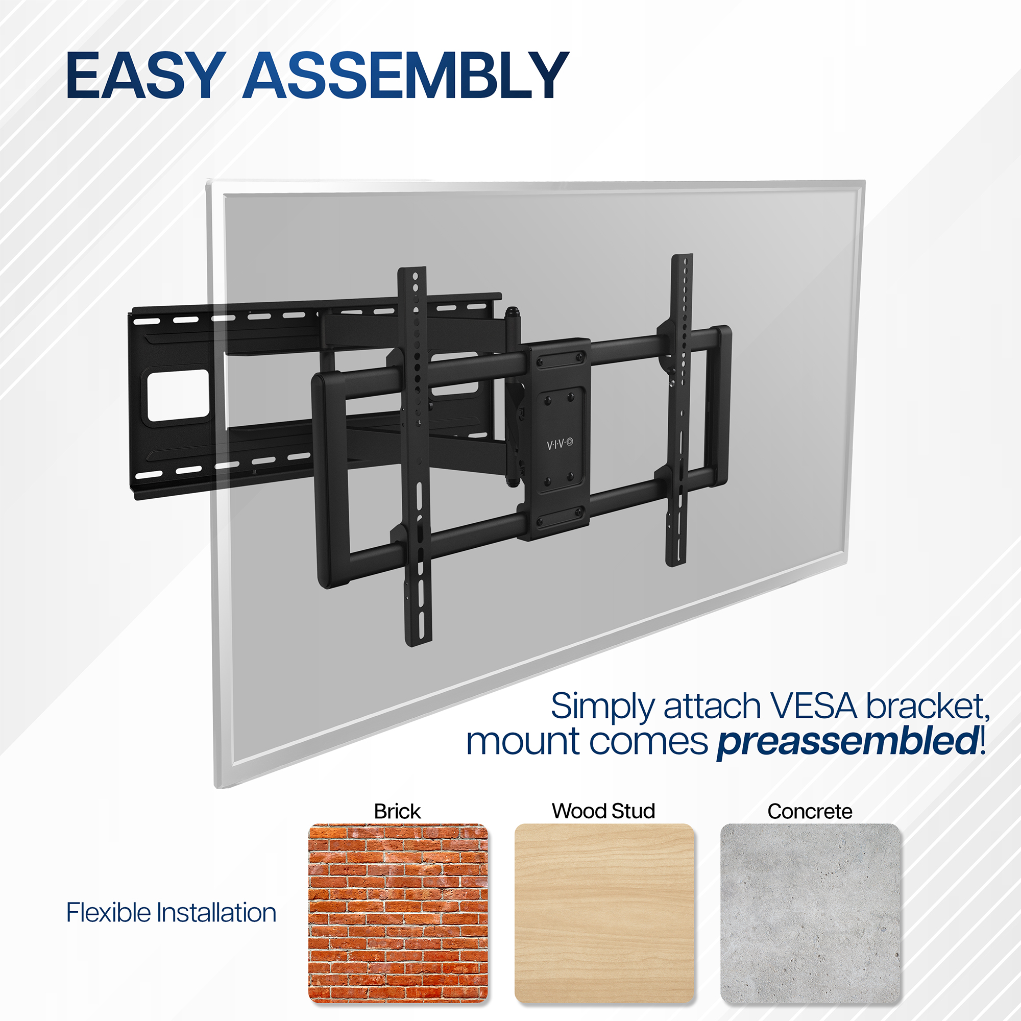 VIVO Heavy Duty Full Motion 43" to 85" TV Wall Mount Image 7