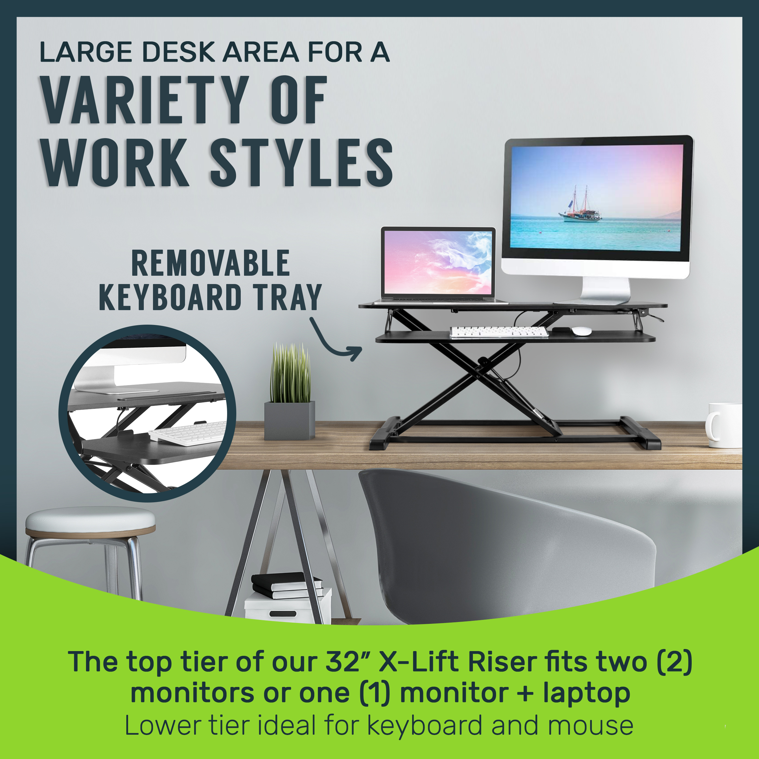 TechOrbits Black Standing 32" Desktop Converter Image 5