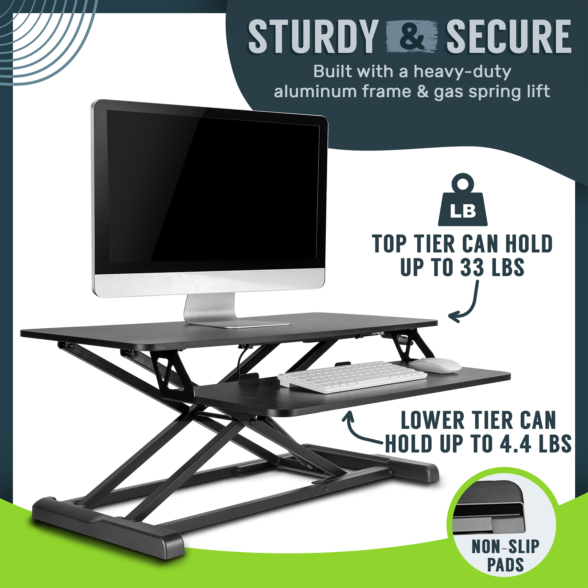 TechOrbits Black Standing 32" Desktop Converter Image 6
