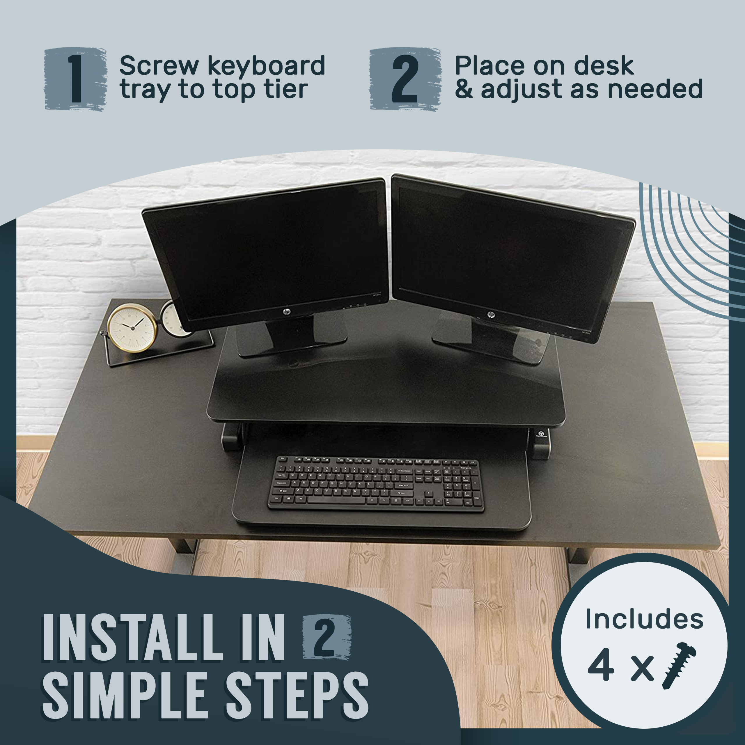 TechOrbits Black Standing 32" Desktop Converter Image 7