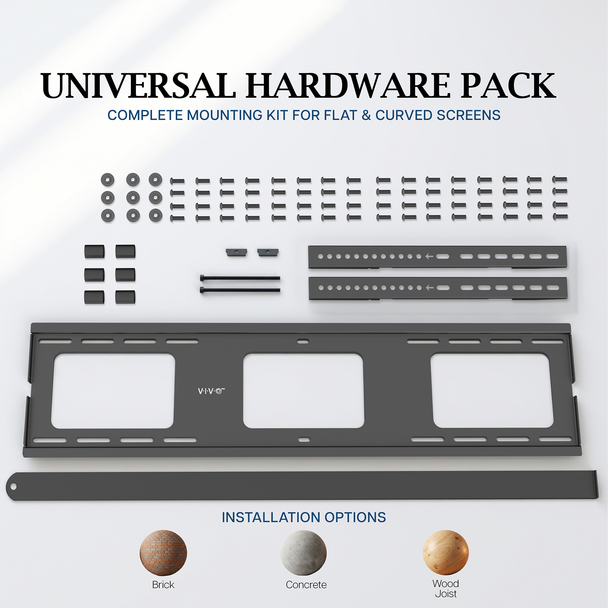 VIVO PRO Premium Heavy-Duty Fixed TV Wall Mount, 43”-75” Screens, Holds 176lbs Image 9