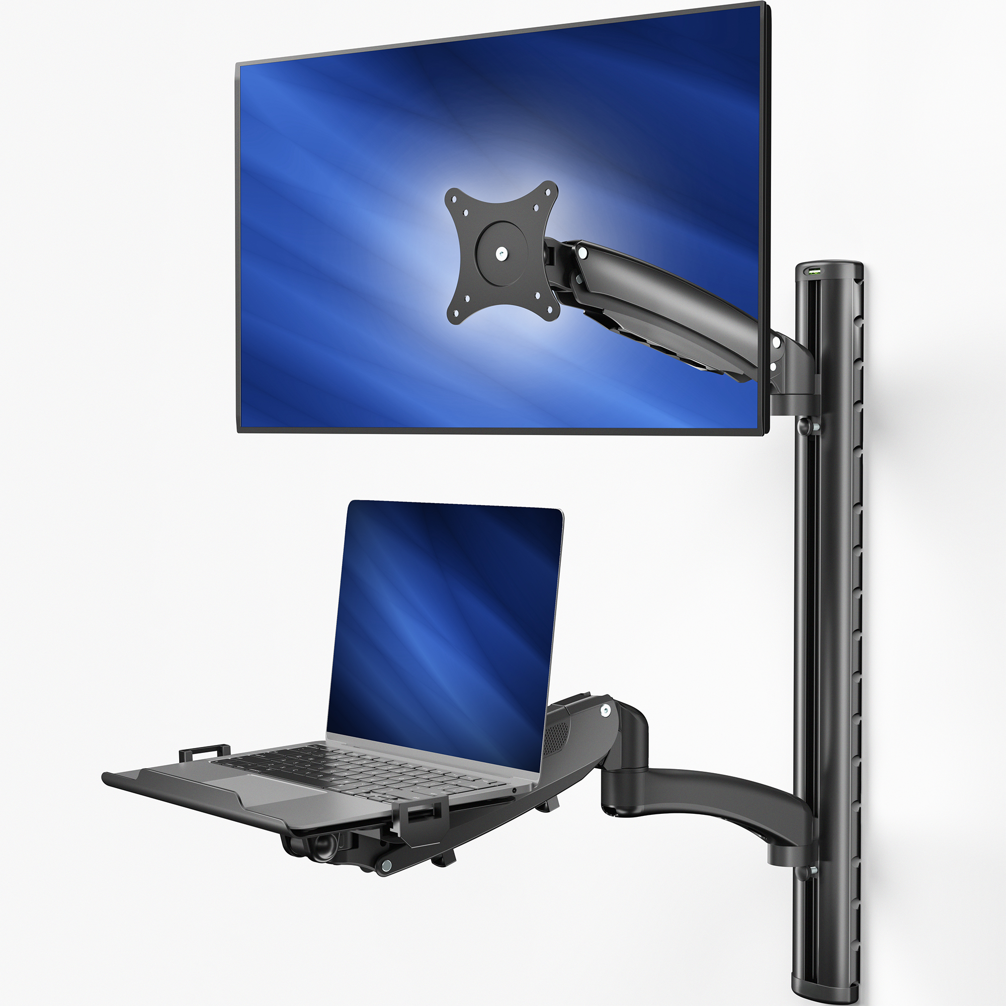 VIVO Sit Stand Adjustable Monitor Laptop Computer Workstation, Fits  27" Screens Image 1
