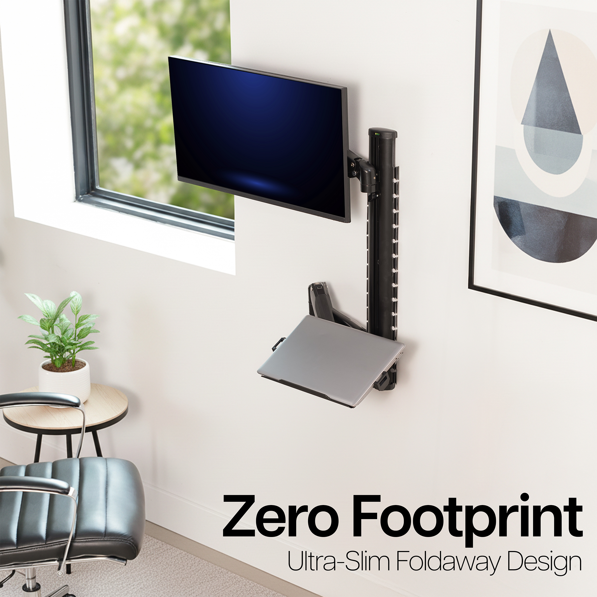 VIVO Sit Stand Adjustable Monitor Laptop Computer Workstation, Fits  27" Screens Image 4