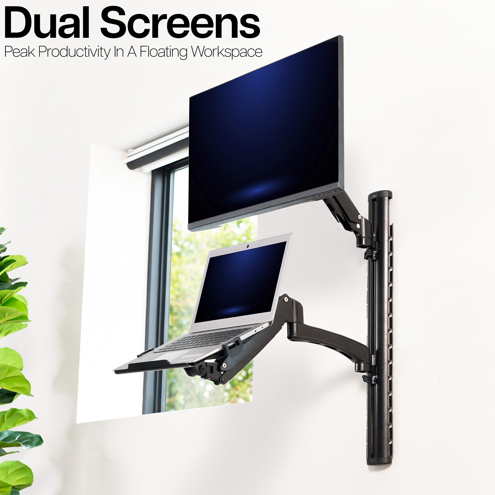 VIVO Sit Stand Adjustable Monitor Laptop Computer Workstation, Fits  27" Screens Image 5