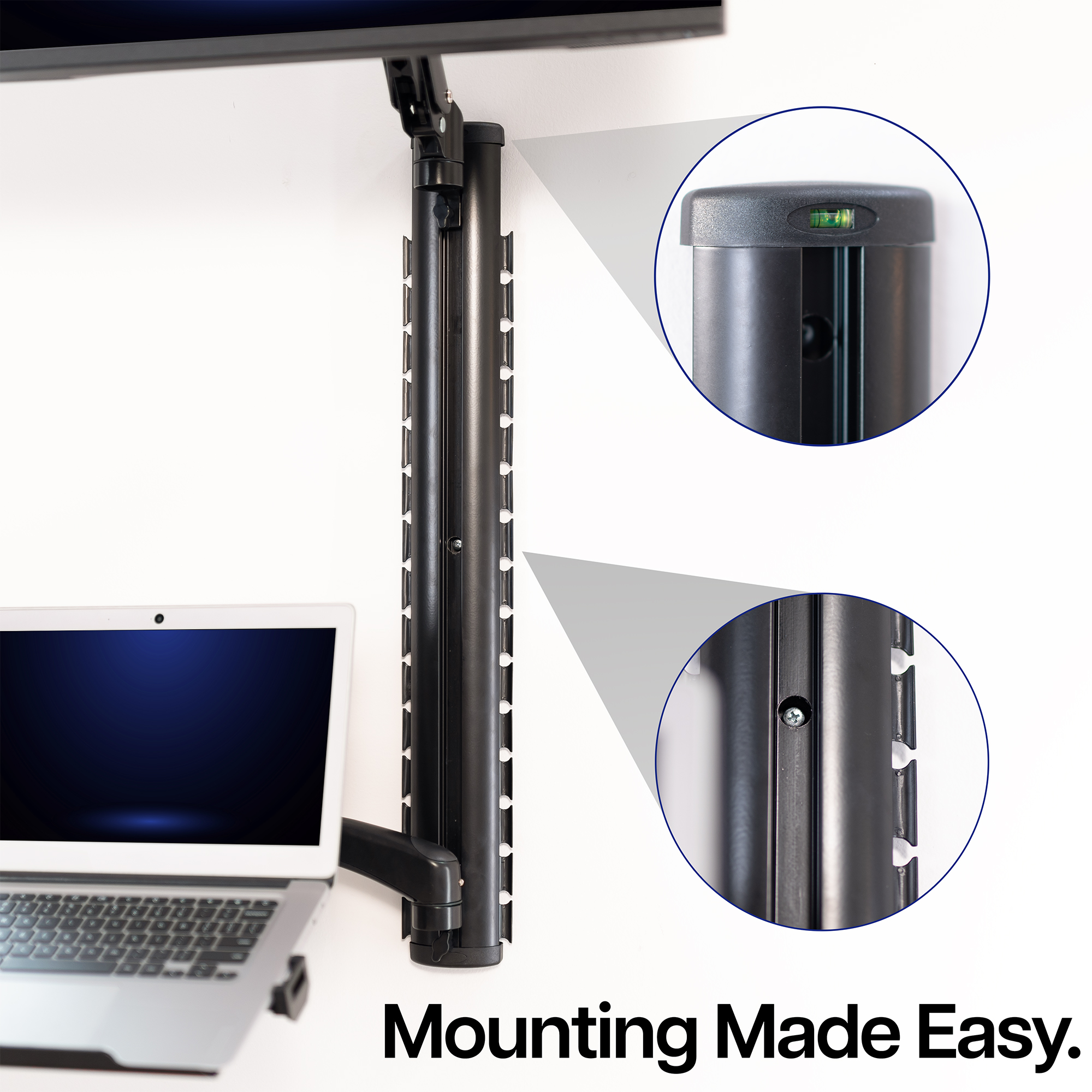 VIVO Sit Stand Adjustable Monitor Laptop Computer Workstation, Fits  27" Screens Image 9