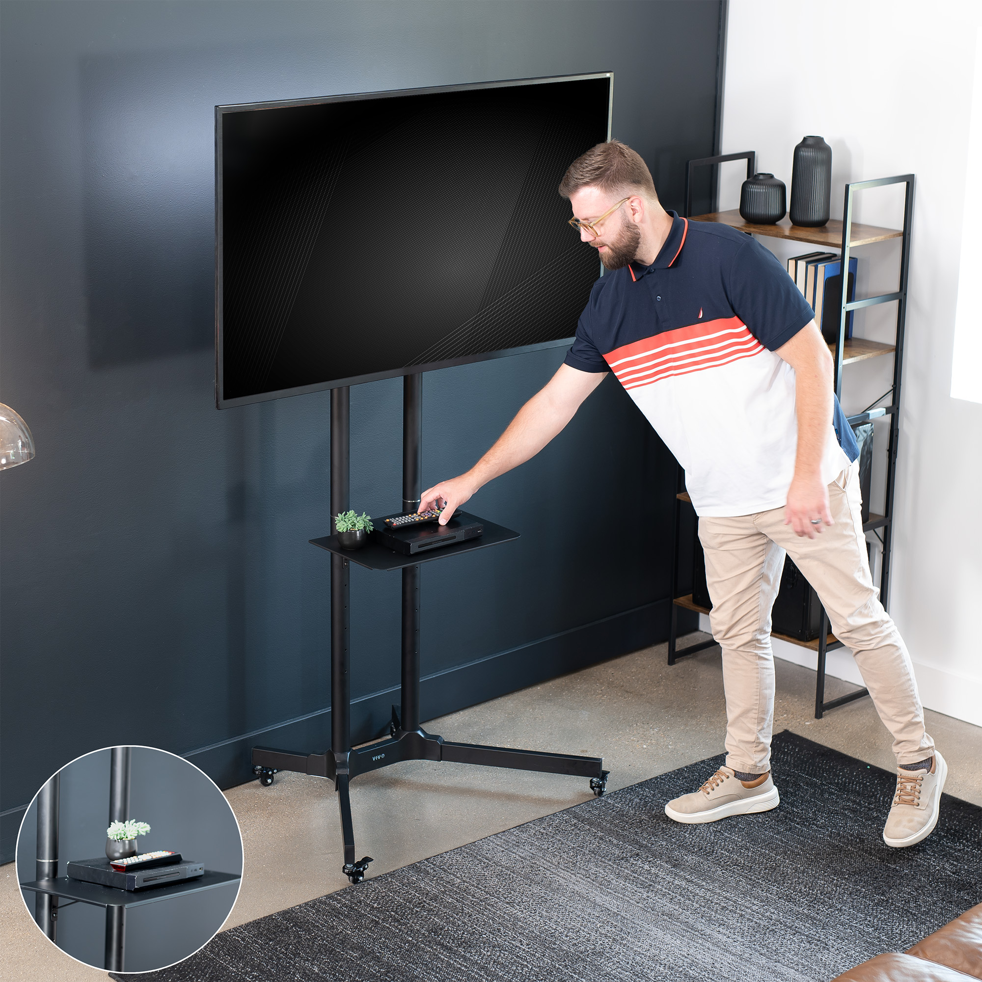 VIVO Mobile TV Cart for 32" to 83" LCD LED Plasma Flat Panel Stand w/Wheels