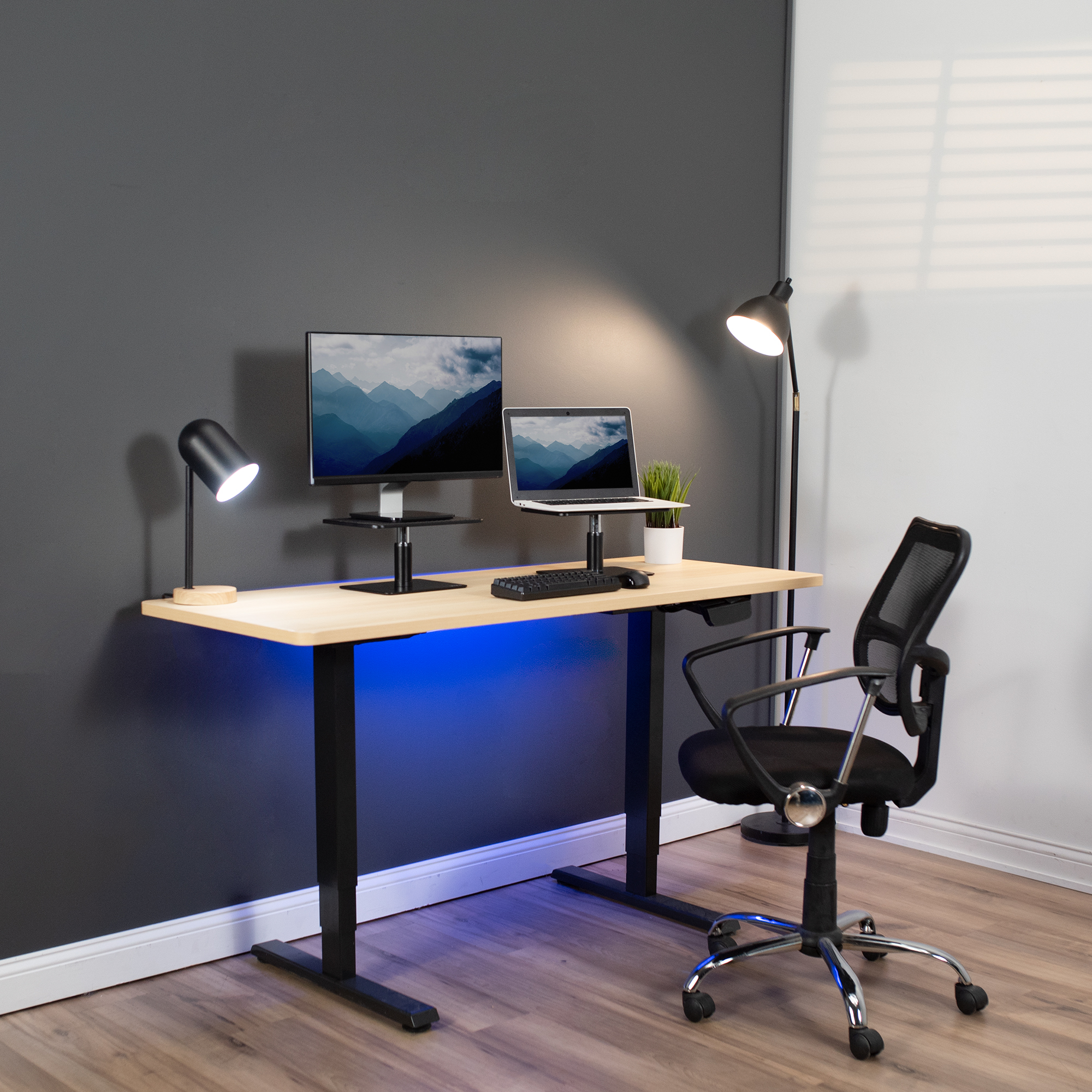 VIVO Universal Height Adjustable Ergonomic Computer Monitor & Laptop Riser Stand Image 6