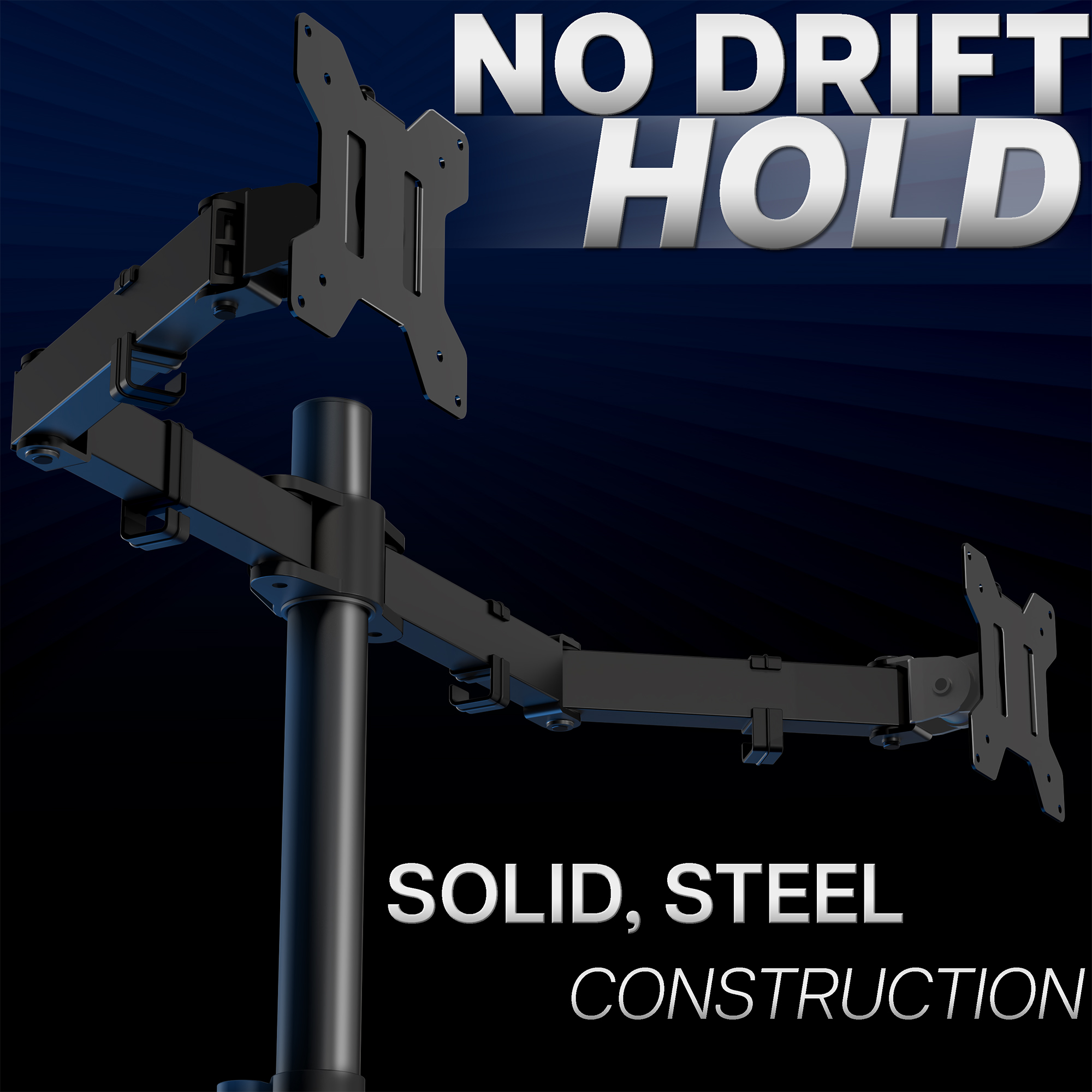 VIVO Black Dual Monitor Desk Mount Adjustable Stand, Fits Screens up to 30" Image 8