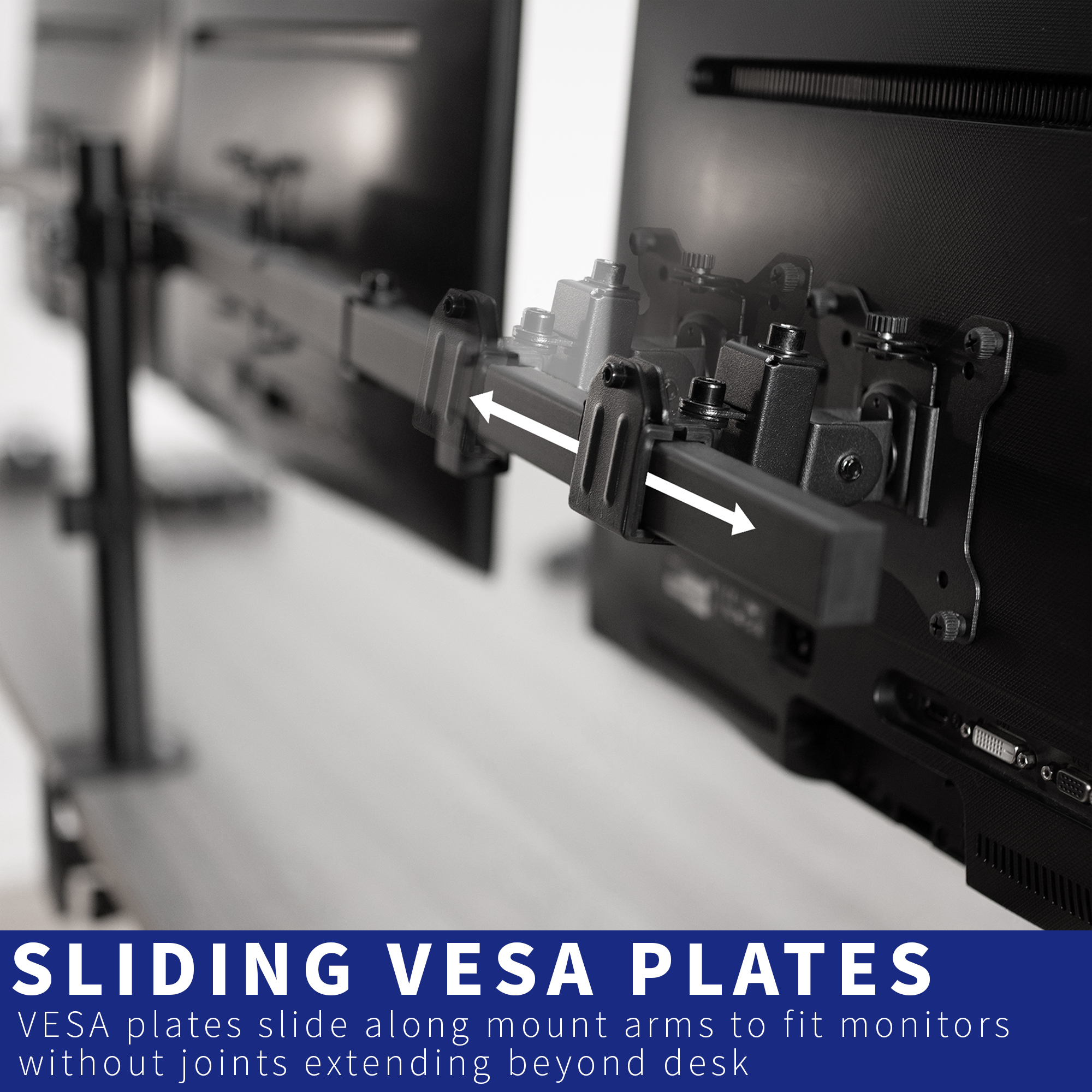 VIVO Heavy Duty Flush to Wall Triple Monitor Desk Mount, 3 Screens up to 27" Image 6