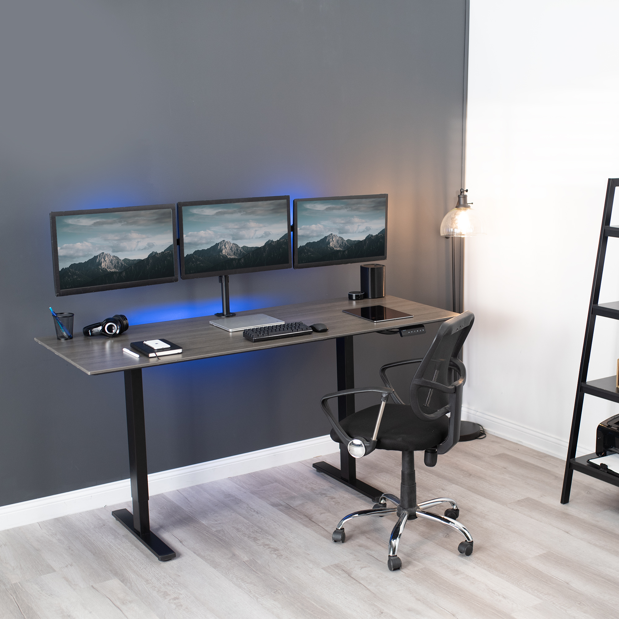 VIVO Heavy Duty Flush to Wall Triple Monitor Desk Mount, 3 Screens up to 27" Image 7